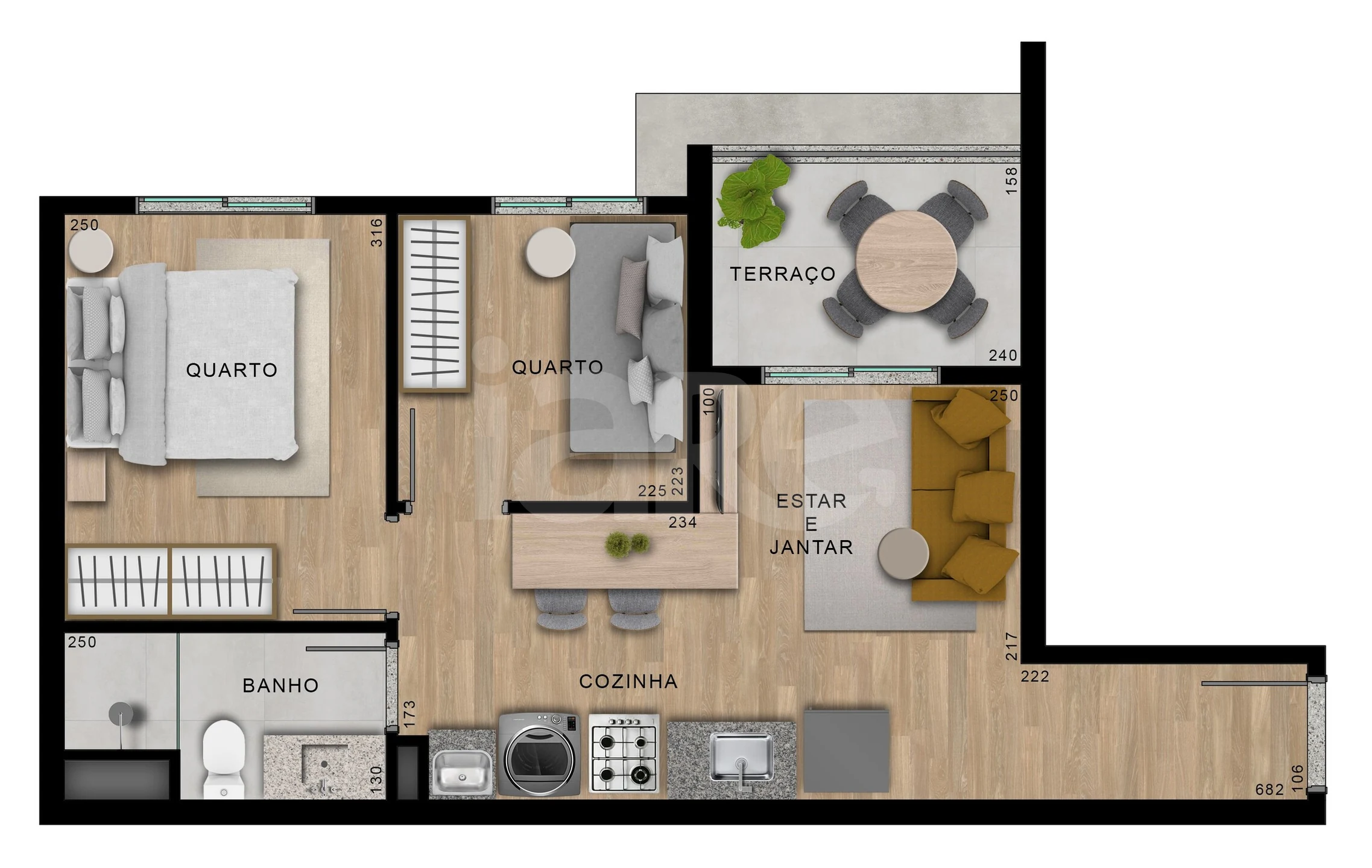 Planta — Apartamento 40,32 m²