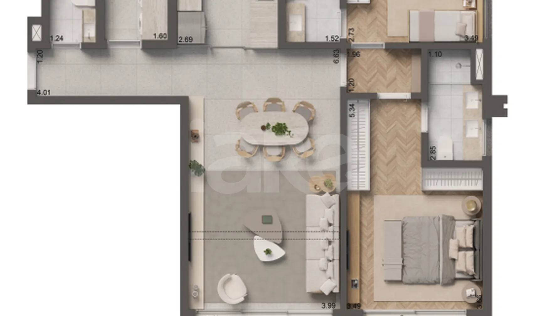 Planta — Apartamento 103,42 m²