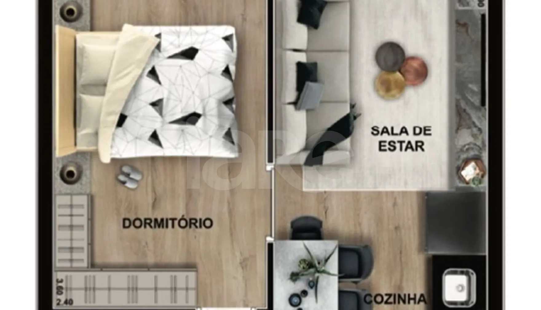 Planta — Studio 29,96 m²