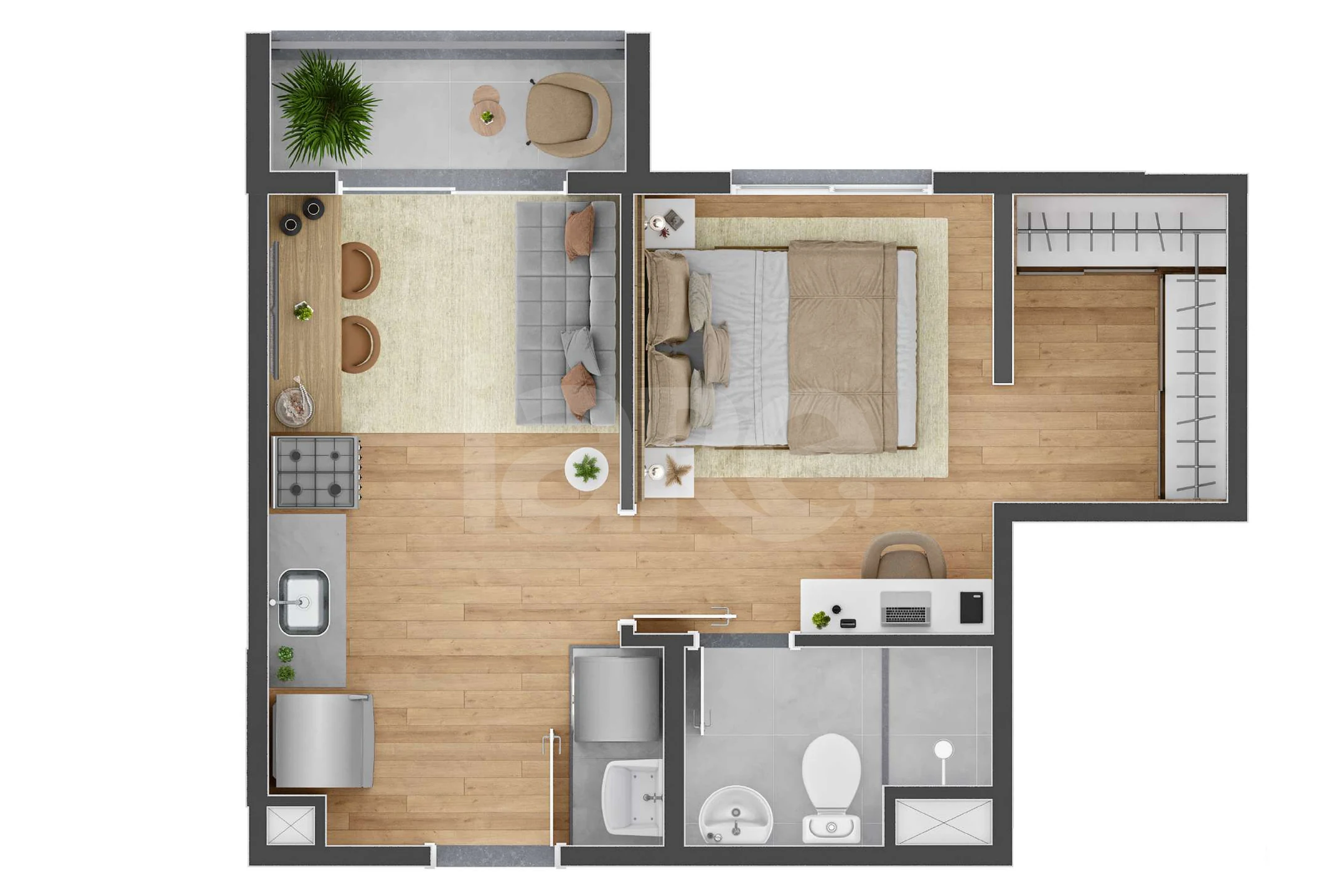 Planta — Apartamento 30,39 m²