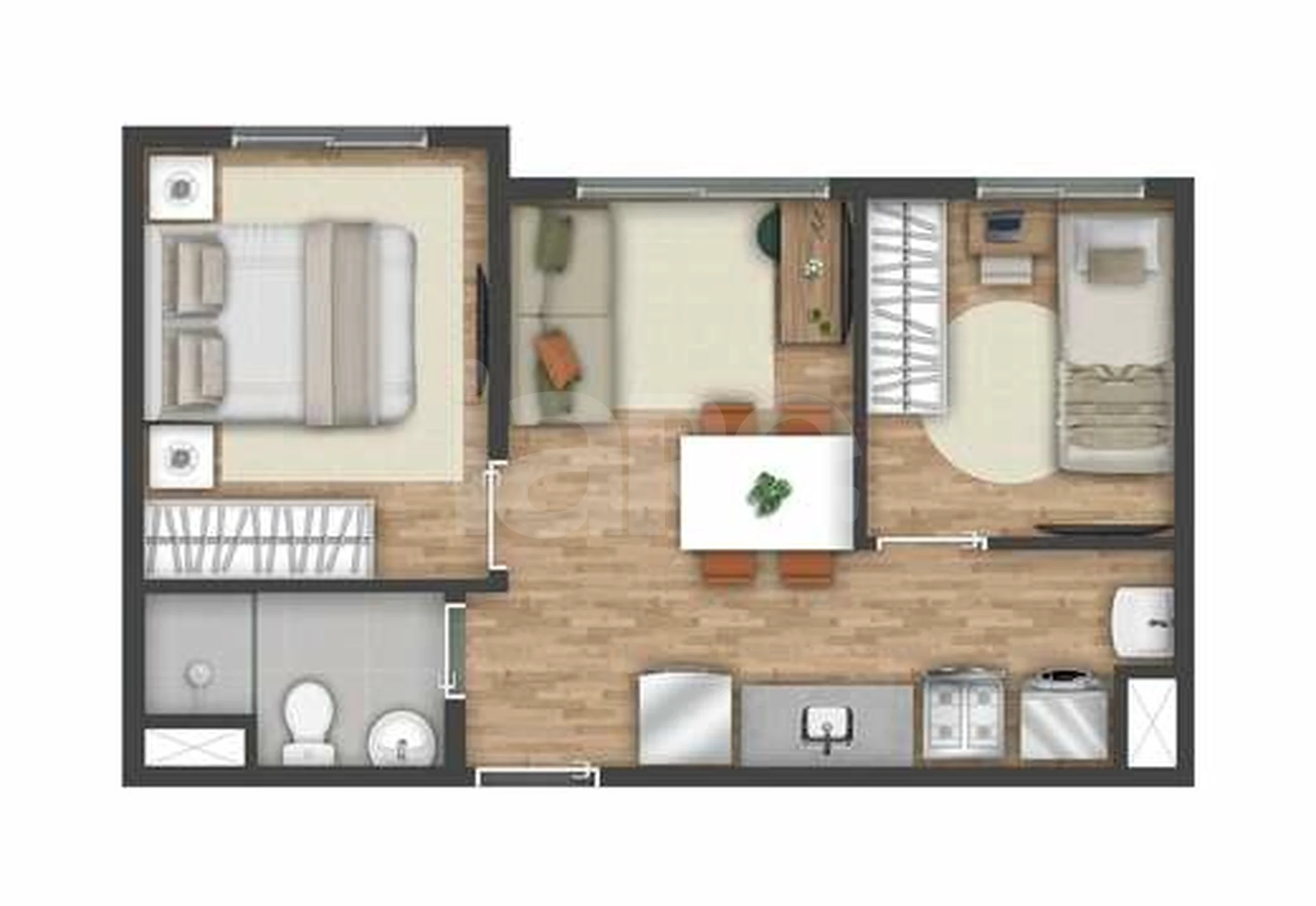 Planta — Apartamento 32,18 m²