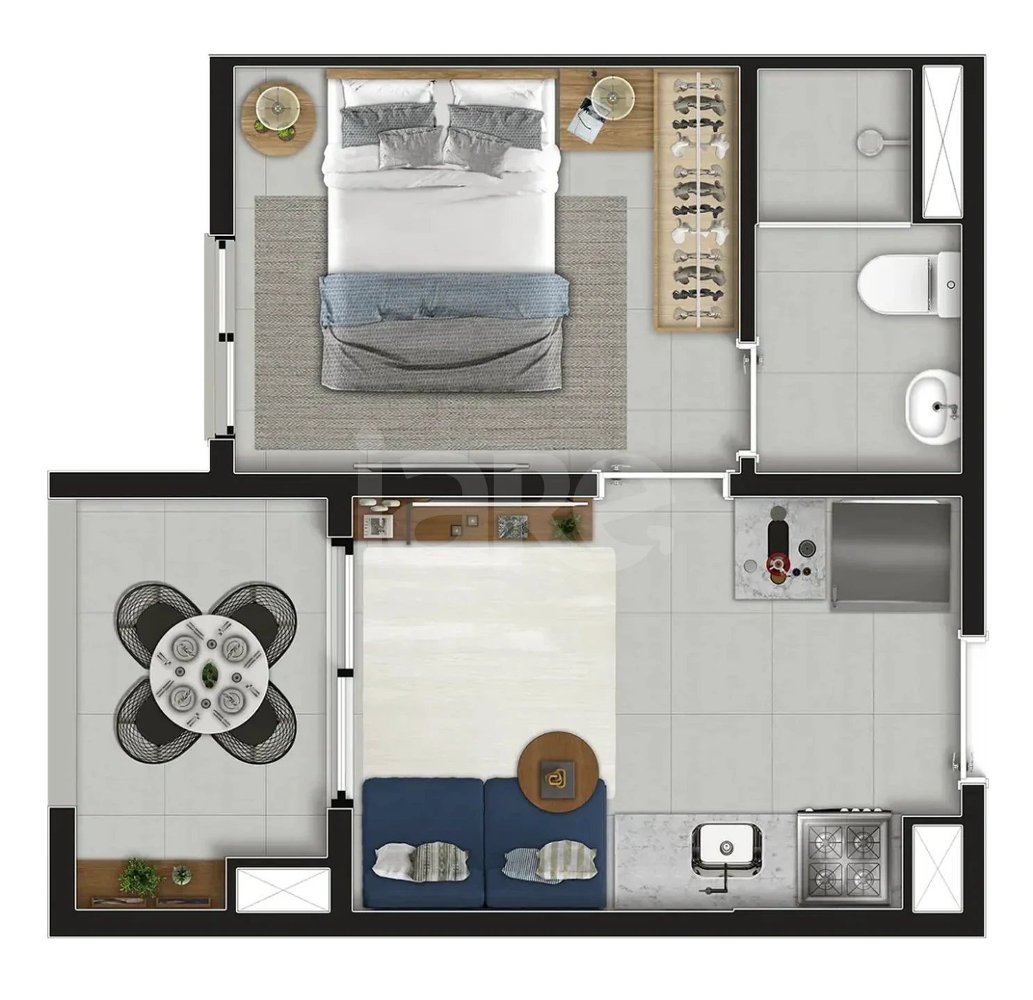 Planta — Apartamento 26 m²