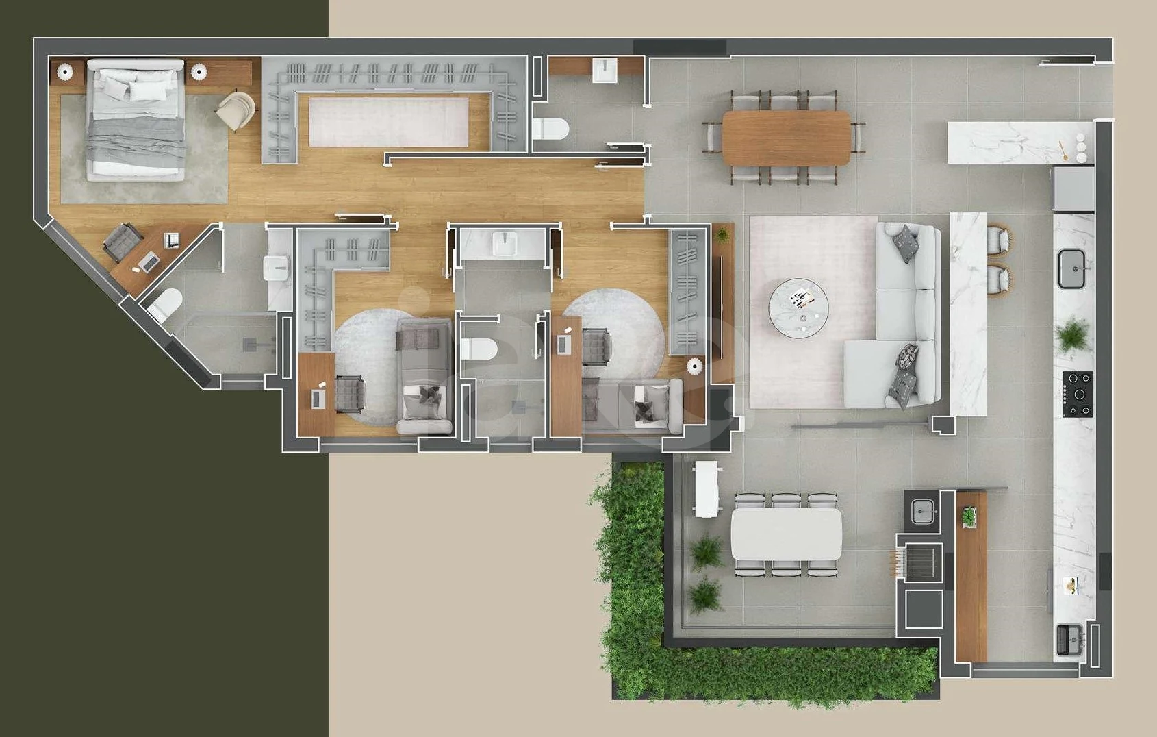 Planta — Apartamento 128,18 m²