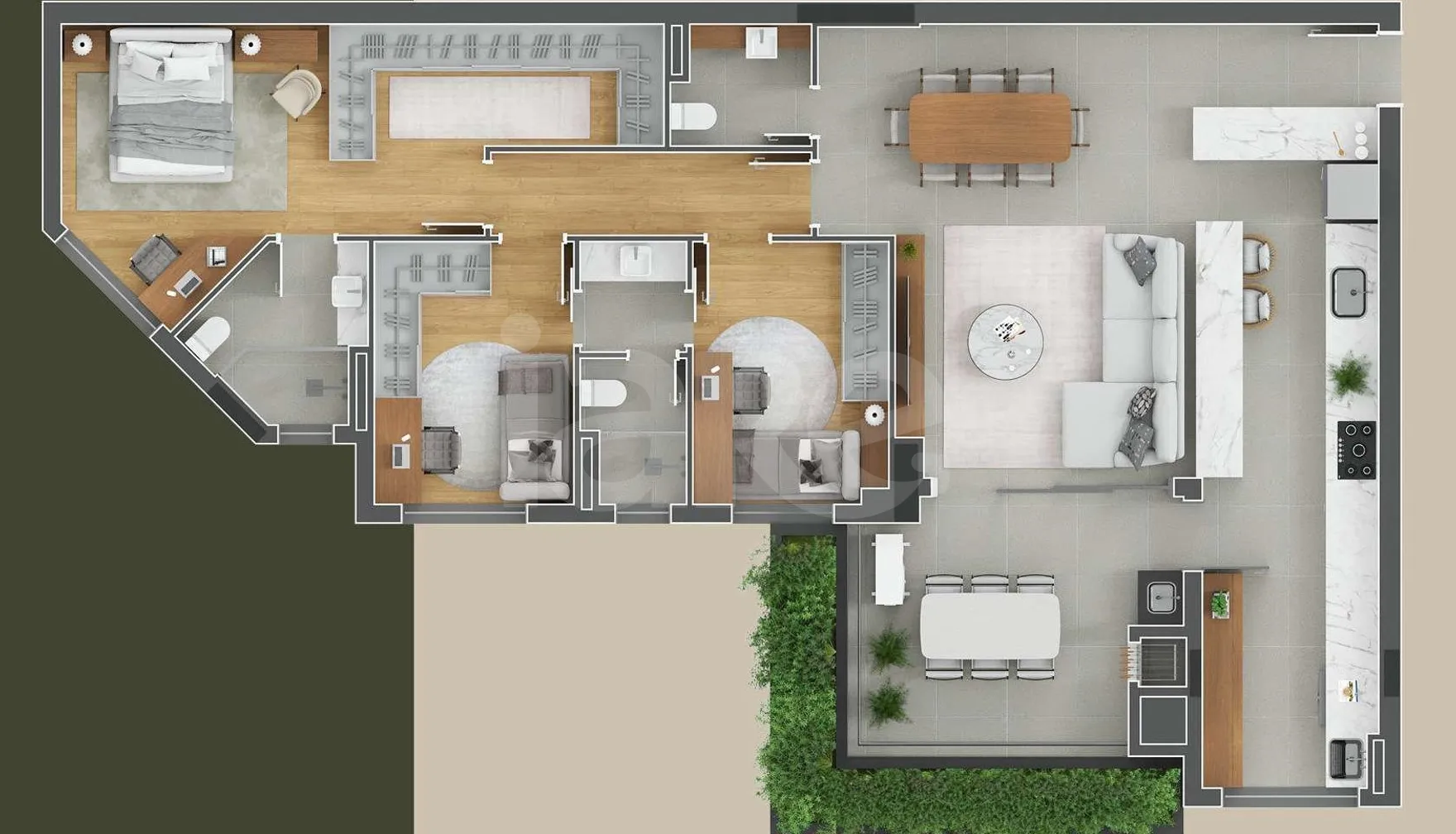 Planta — Apartamento 128,18 m²