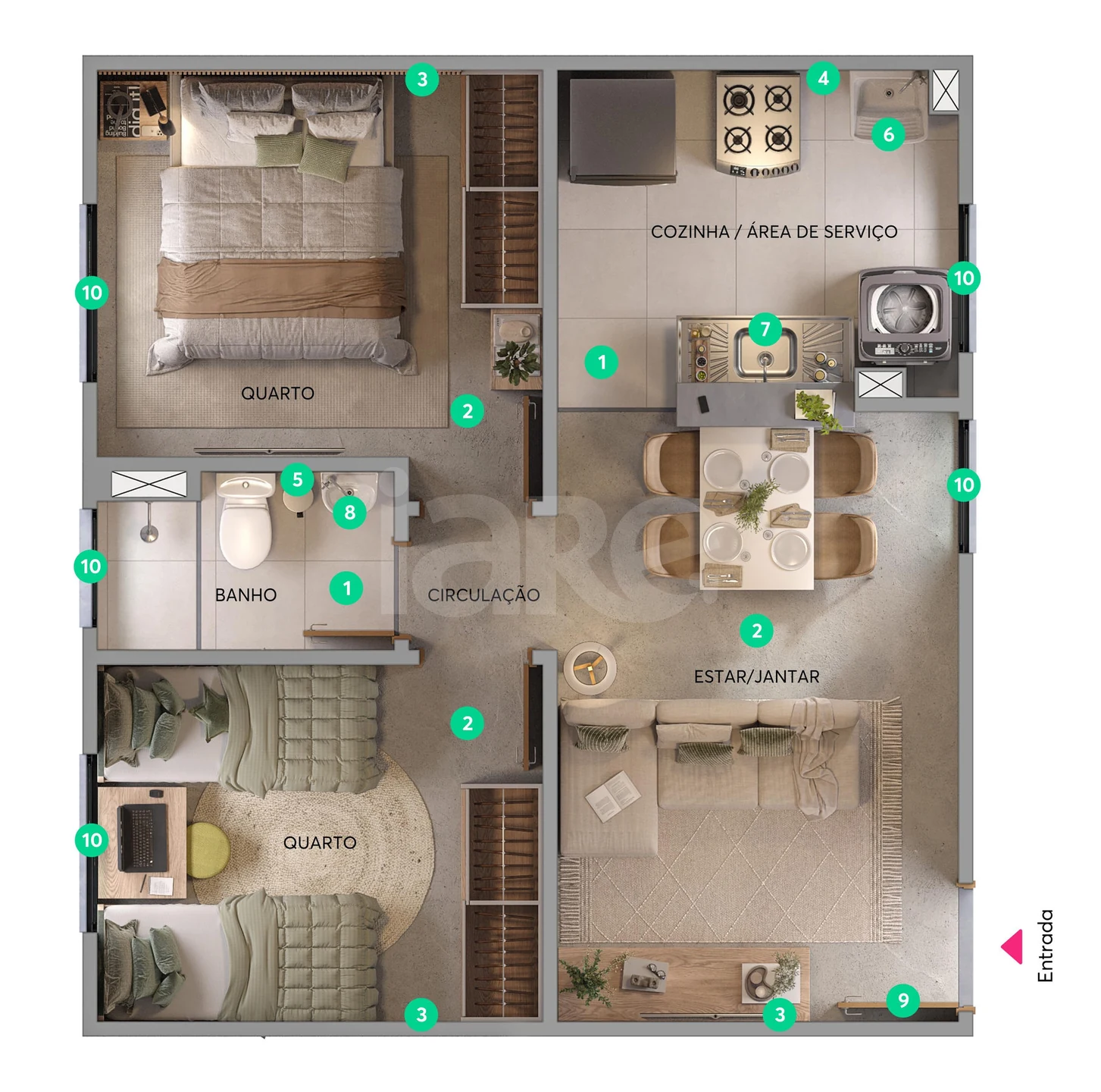 Planta — Apartamento 39,3 m²