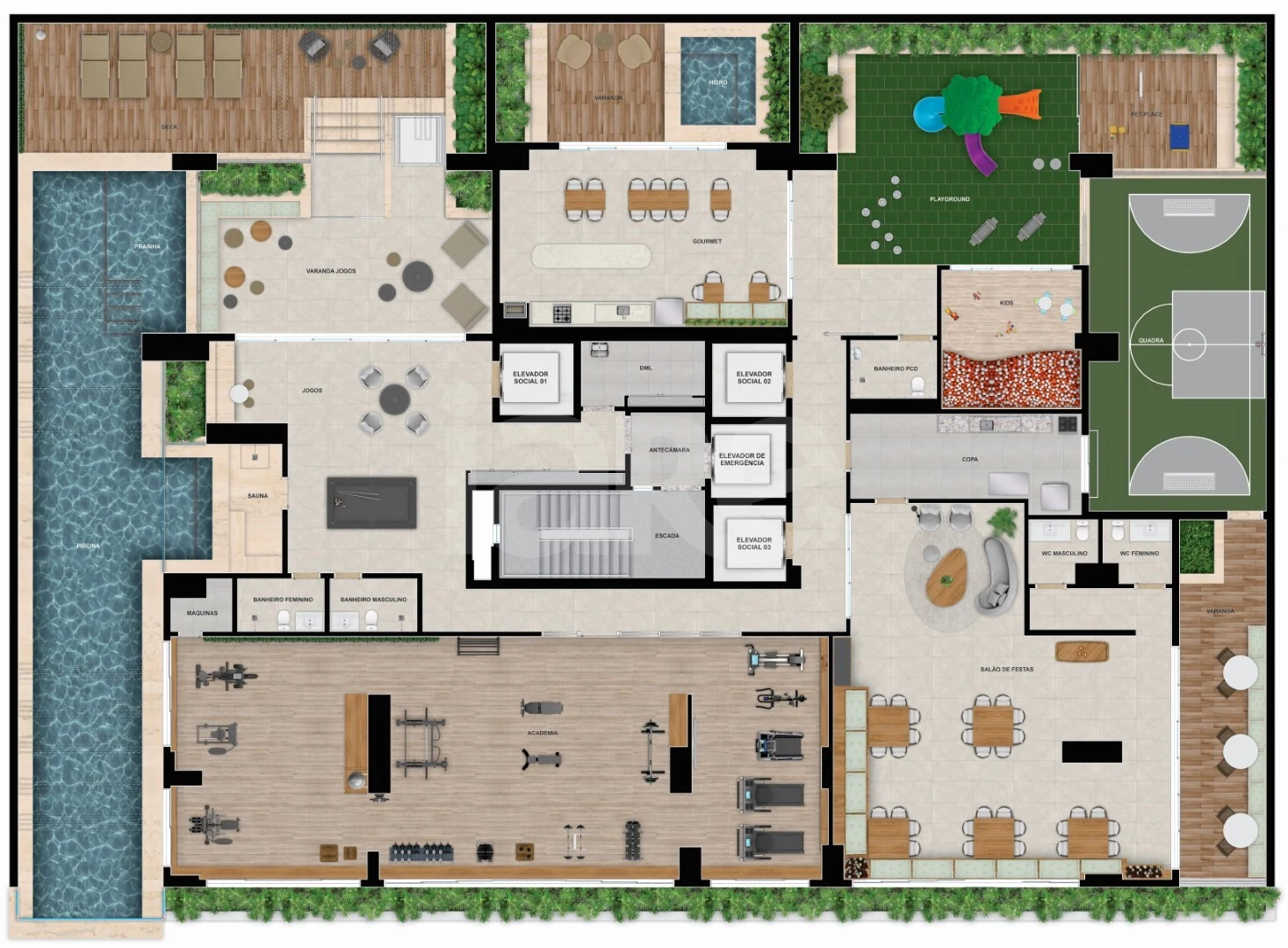 Planta — Pavimento lazer