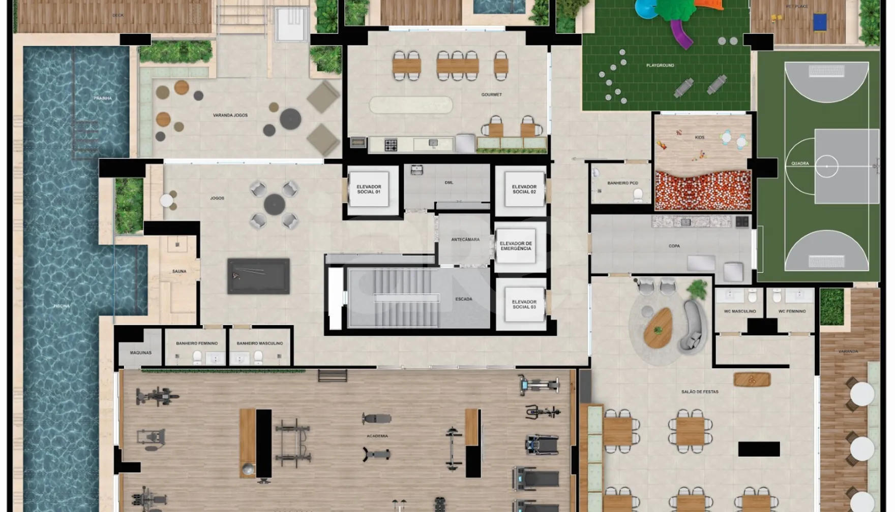 Planta — Pavimento lazer
