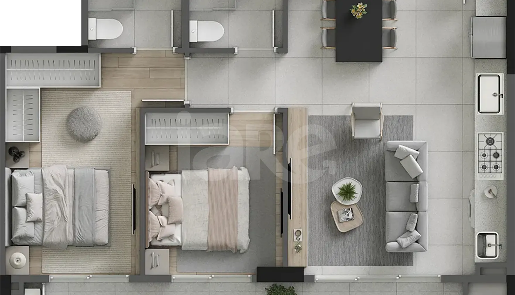 Planta — Apartamento 72,41 m²