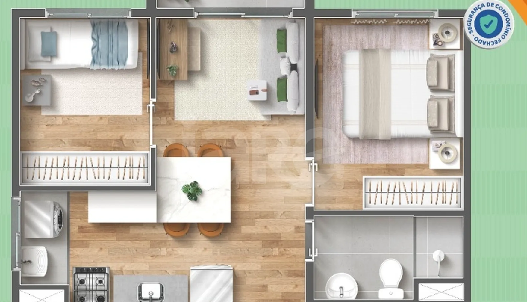 Planta — Apartamento 38,96 m²
