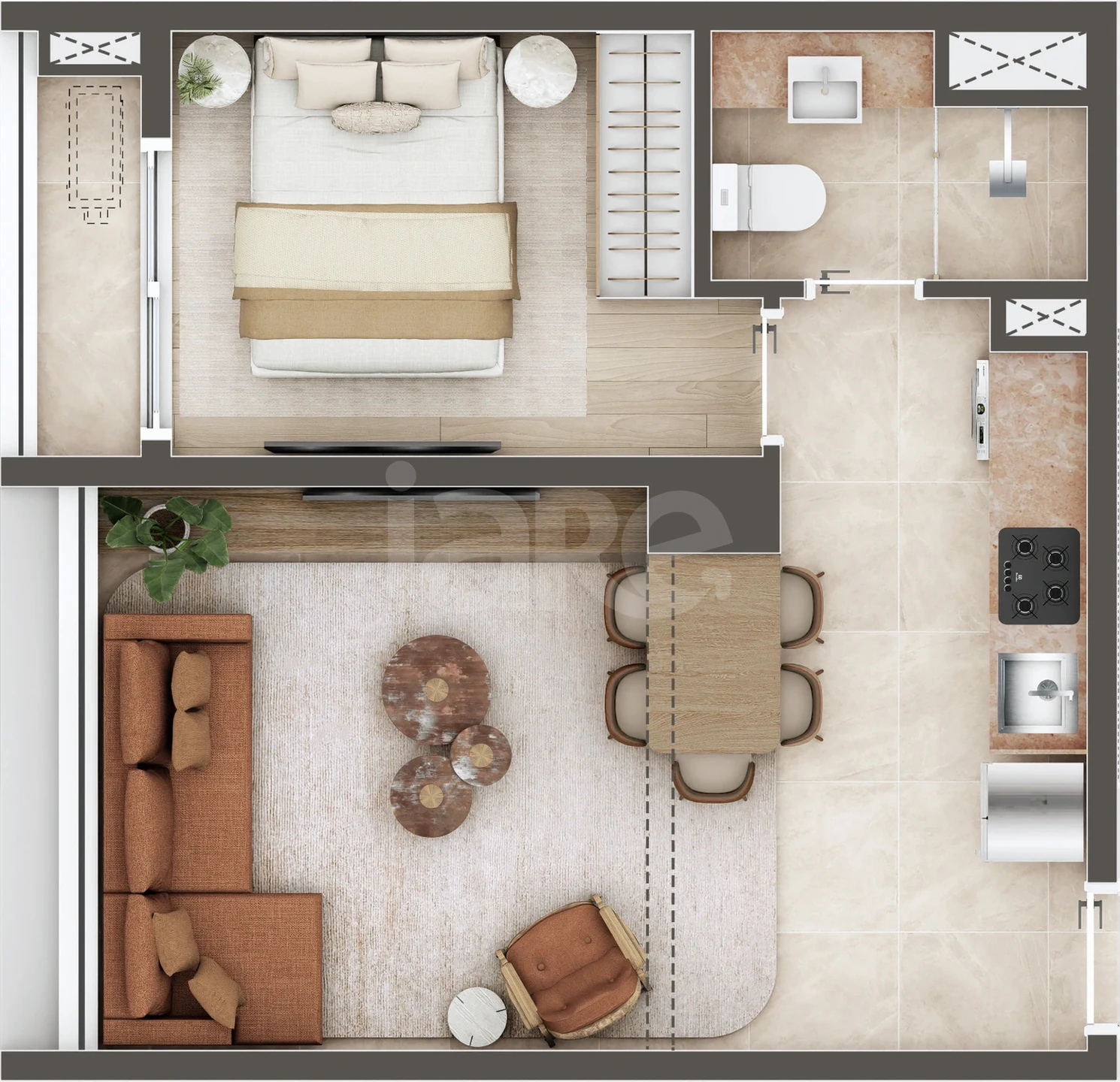 Planta — Apartamento 57,78 m²