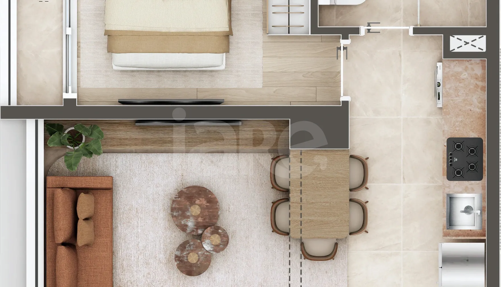 Planta — Apartamento 57,78 m²