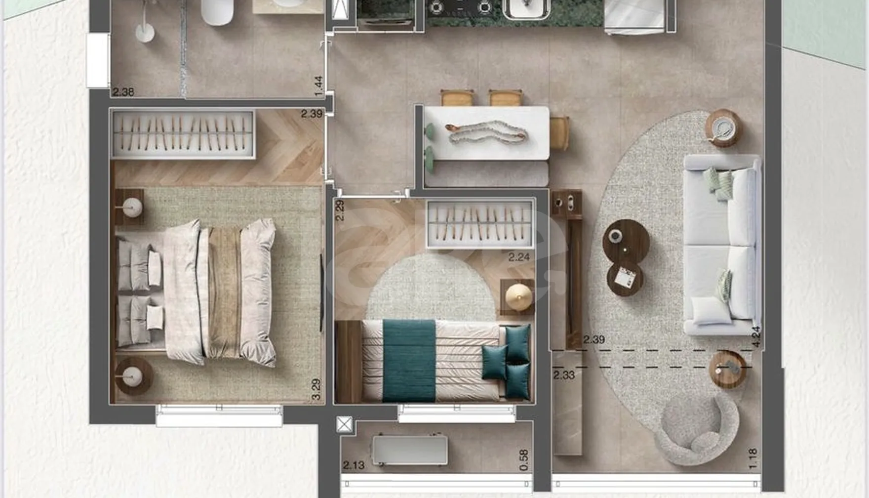 Planta — Apartamento 41,37 m²