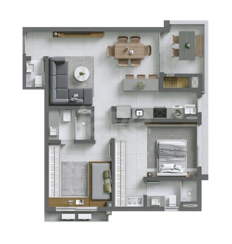 Planta — Apartamento 80,37 m²