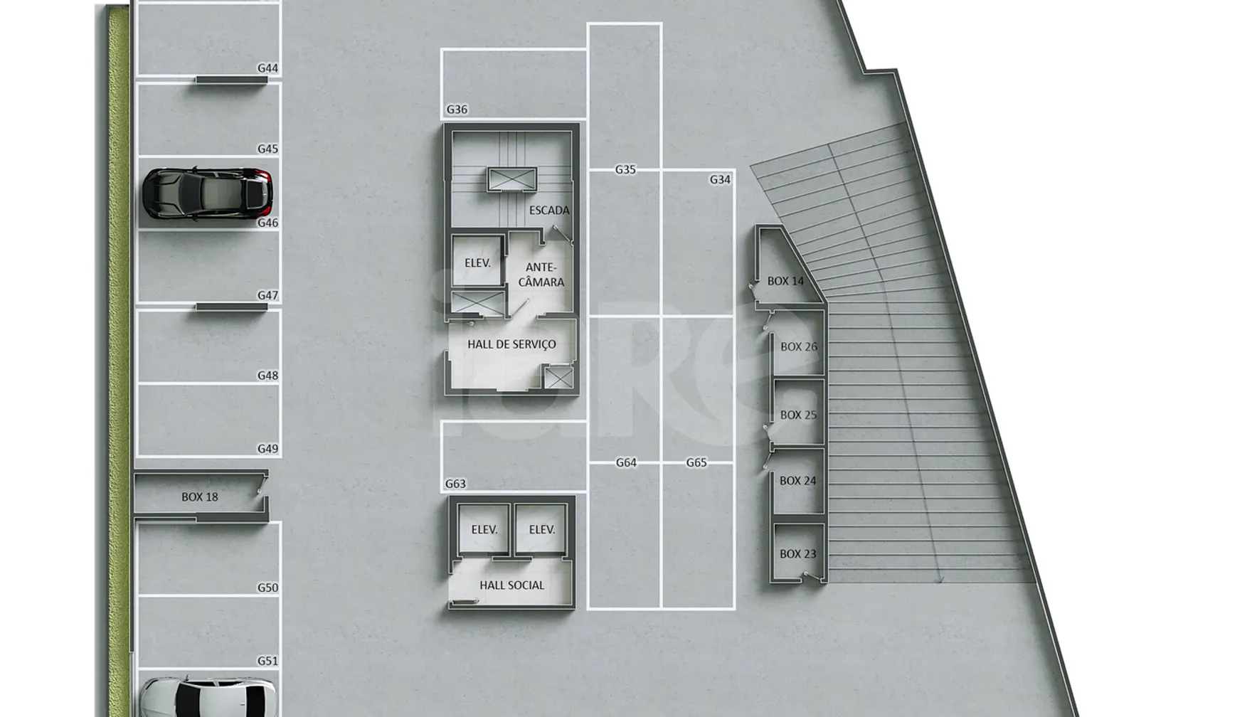 Planta — Pavimento garagem 2