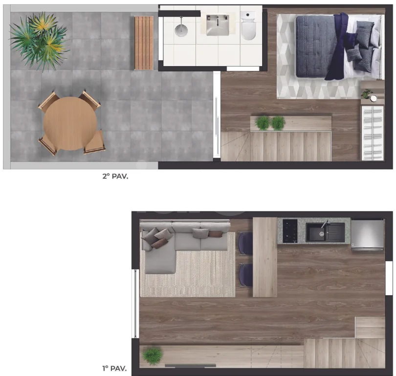 Planta — Cobertura Duplex 29,44 m²