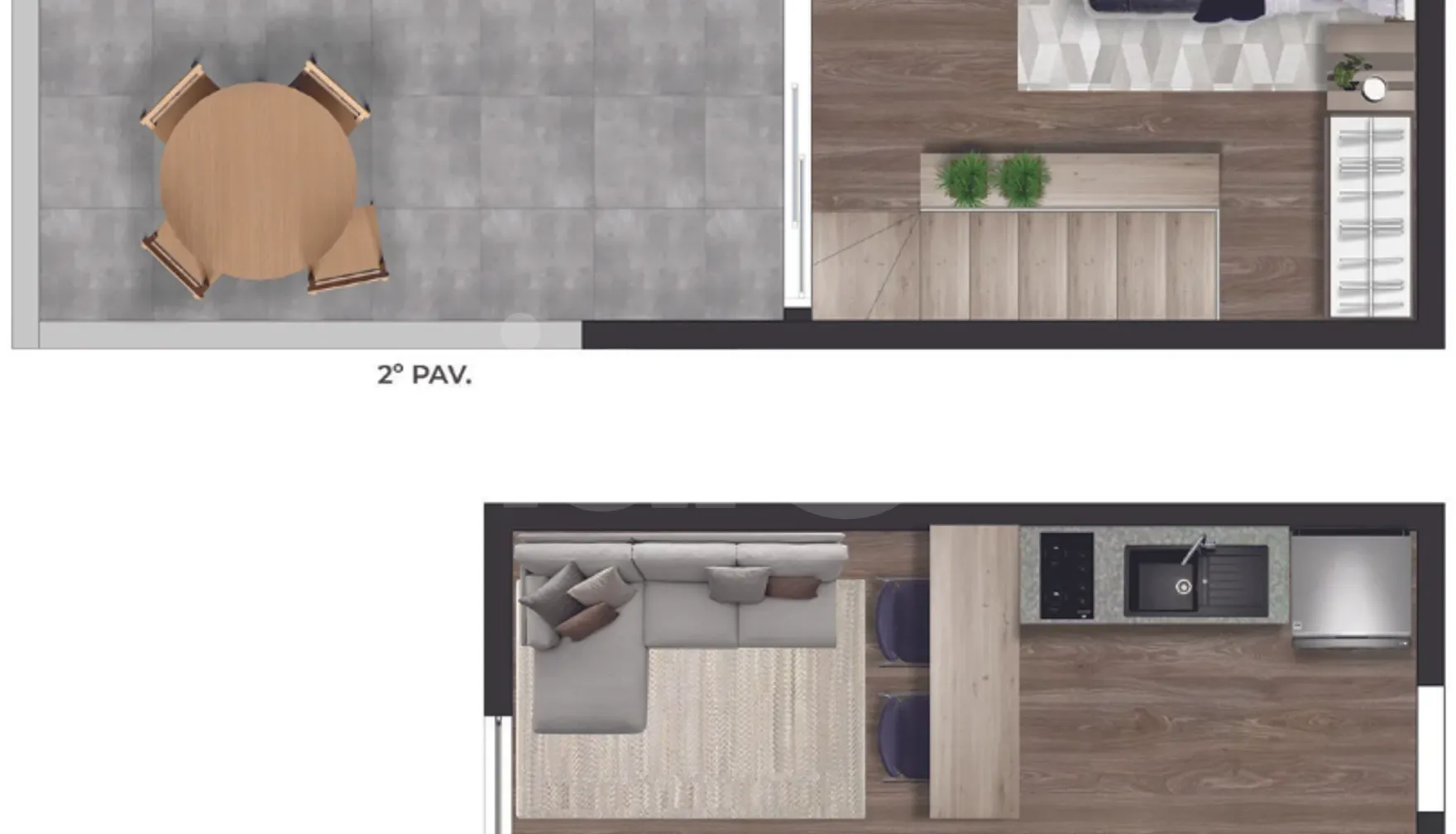 Planta — Cobertura Duplex 29,44 m²
