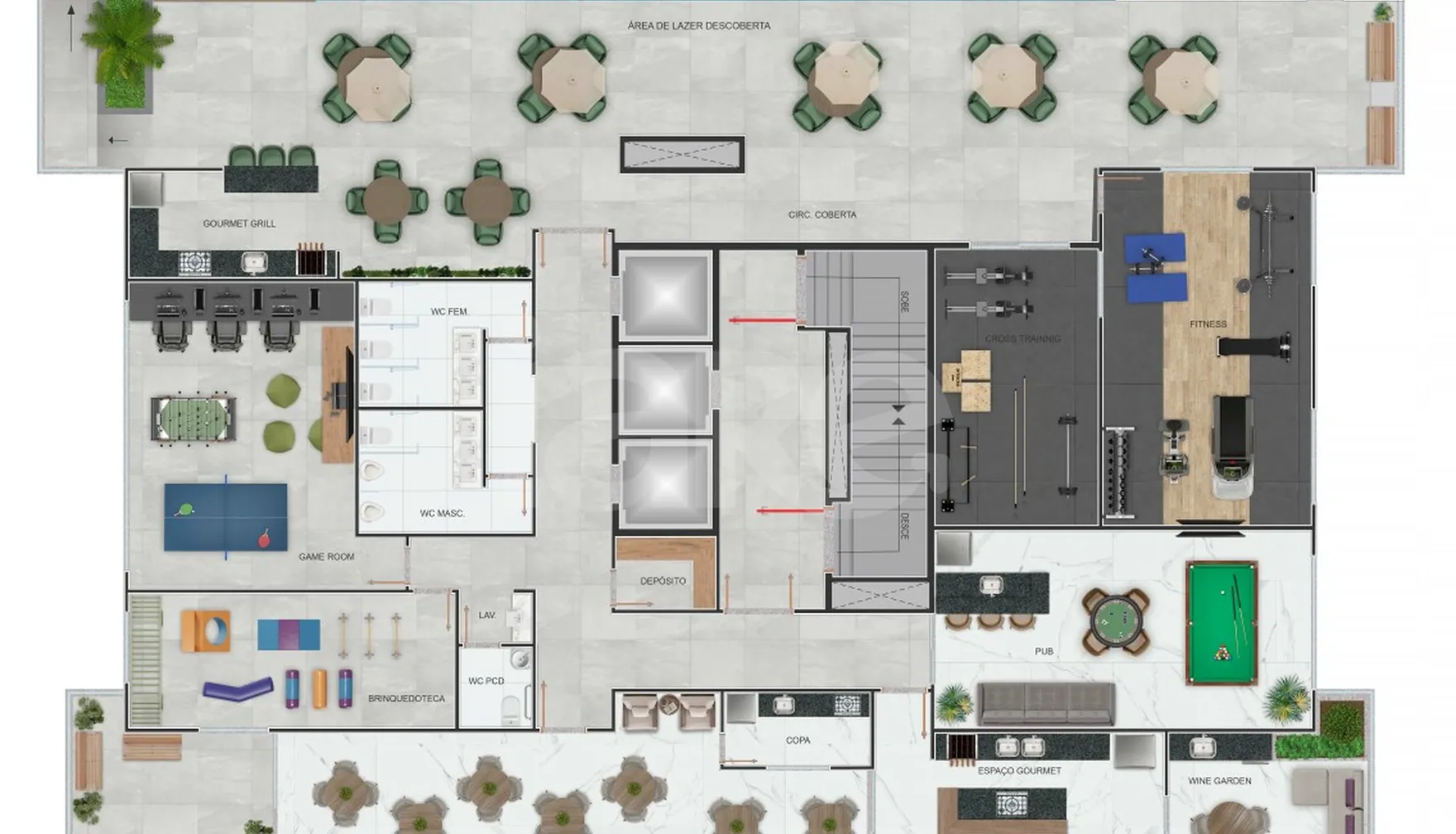 Planta — Pavimento lazer