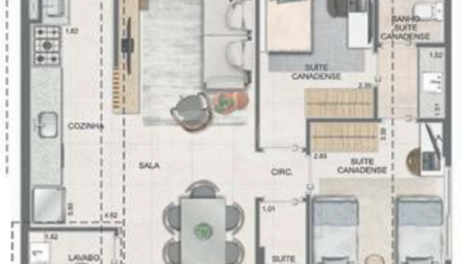 Planta — Apartamento 102,18 m²