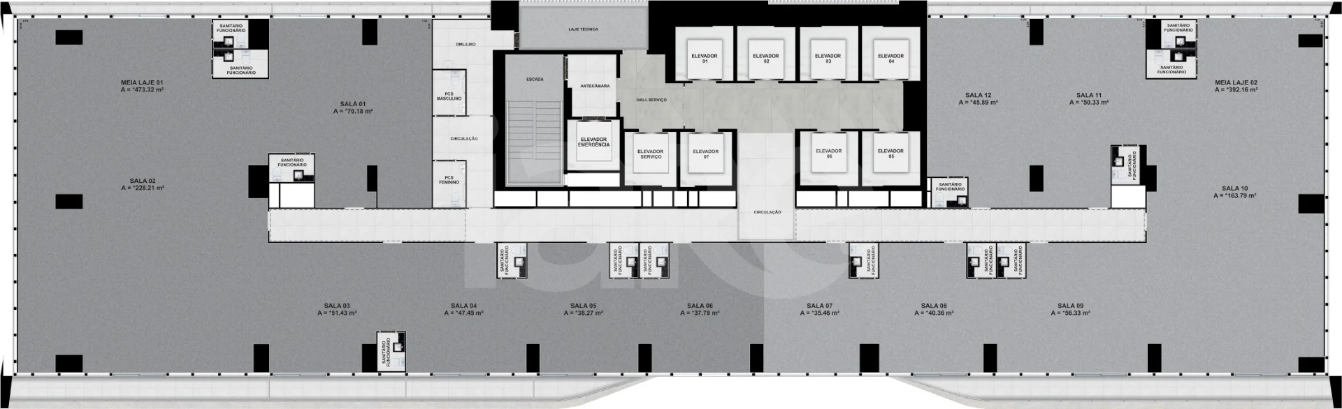 Planta — Pavimento 20 opção 1