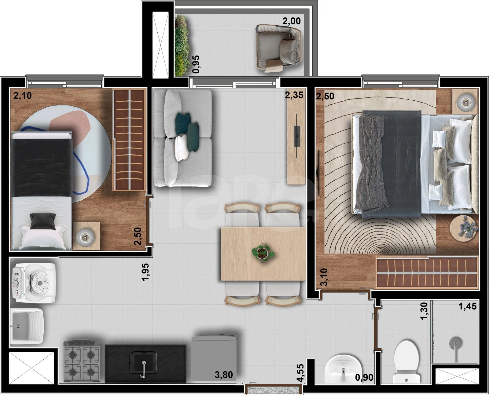 Planta — Apartamento 38 m²