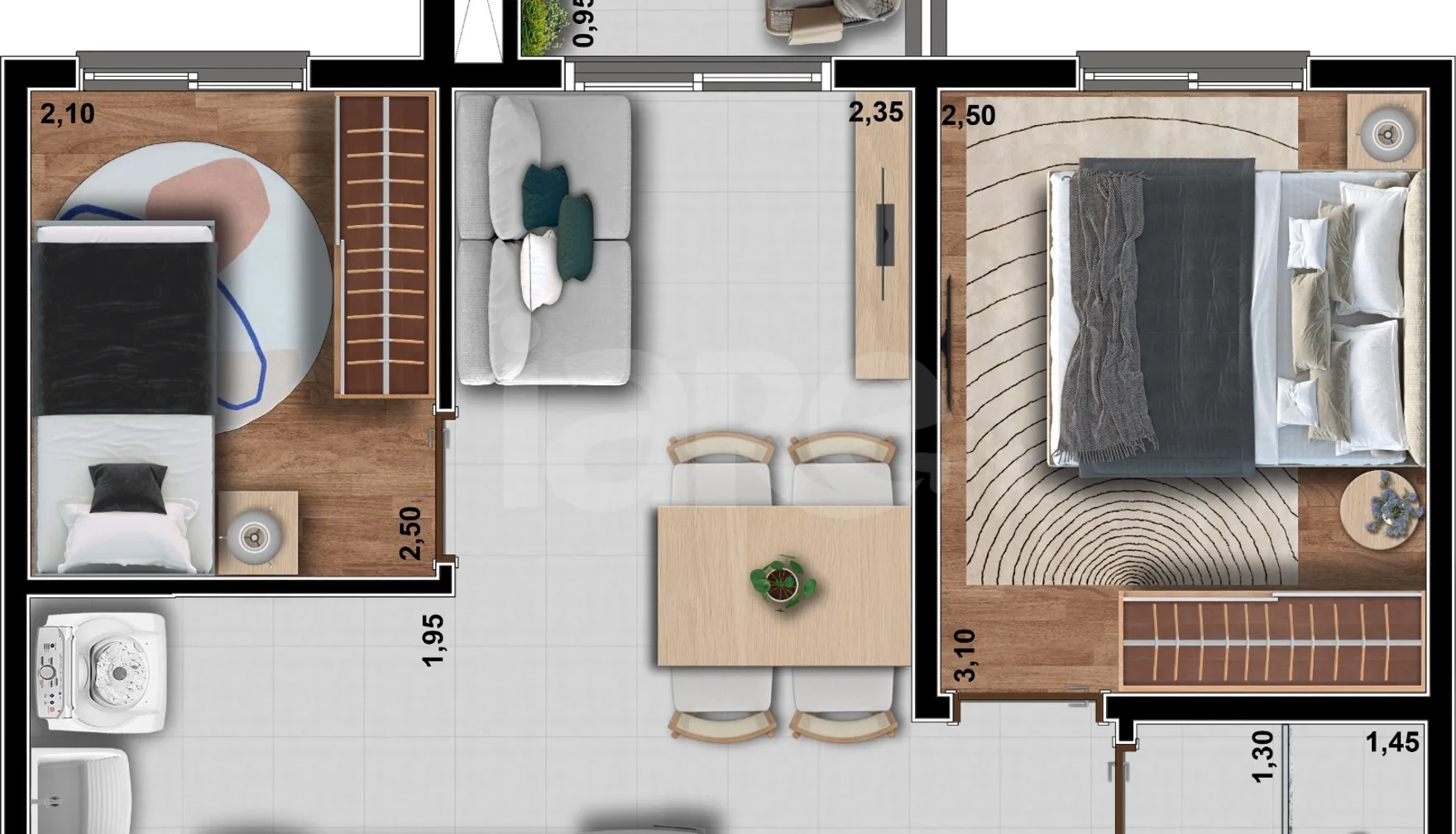 Planta — Apartamento 38 m²