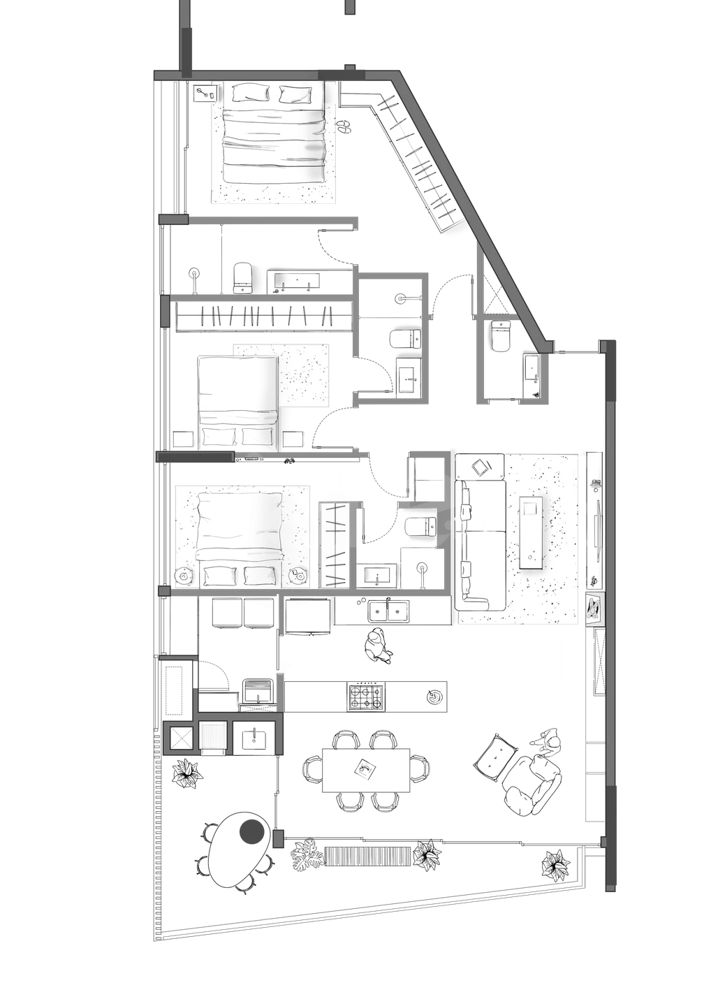 Planta — Apartamento 136,5 m²
