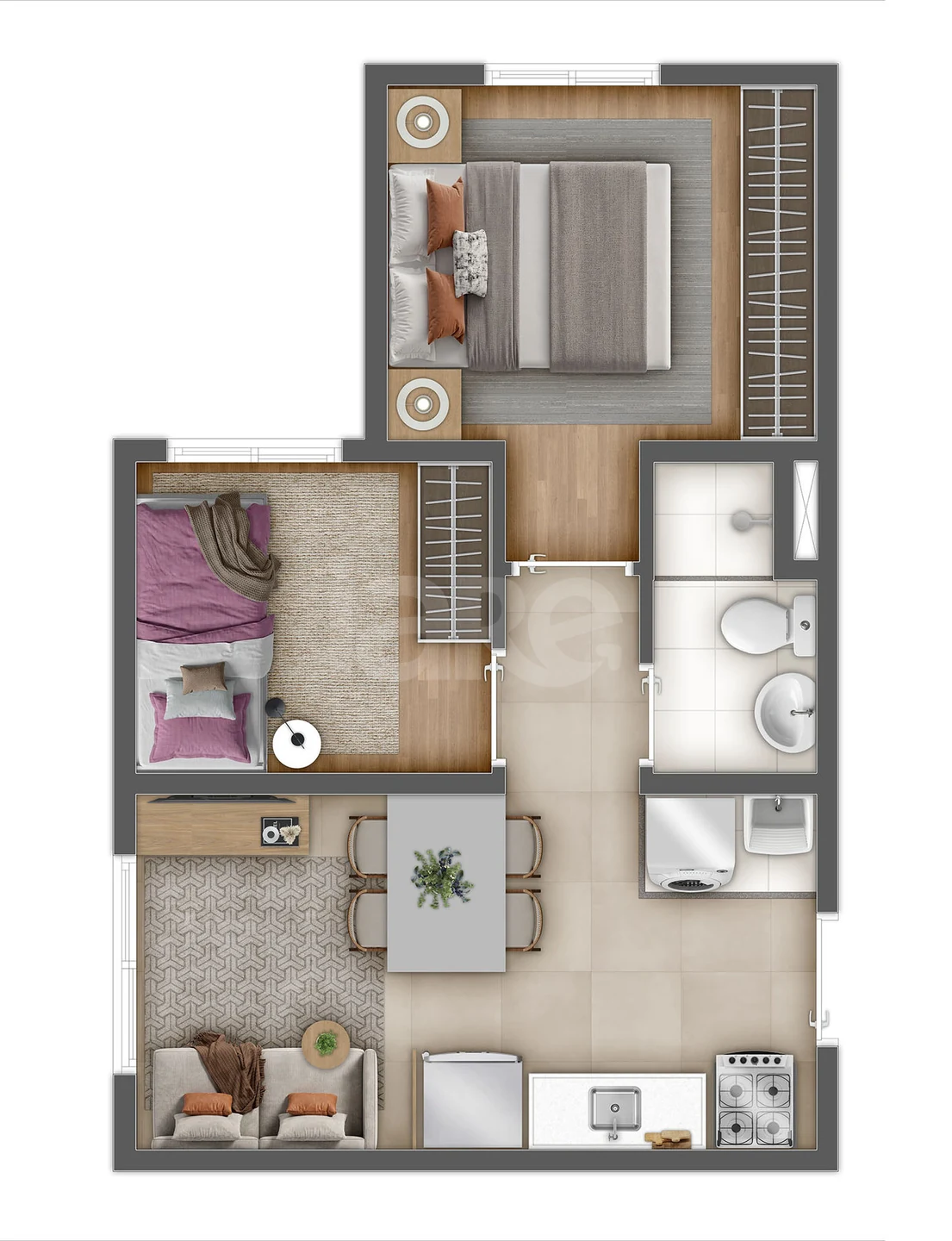 Planta — Apartamento 31,71 m²