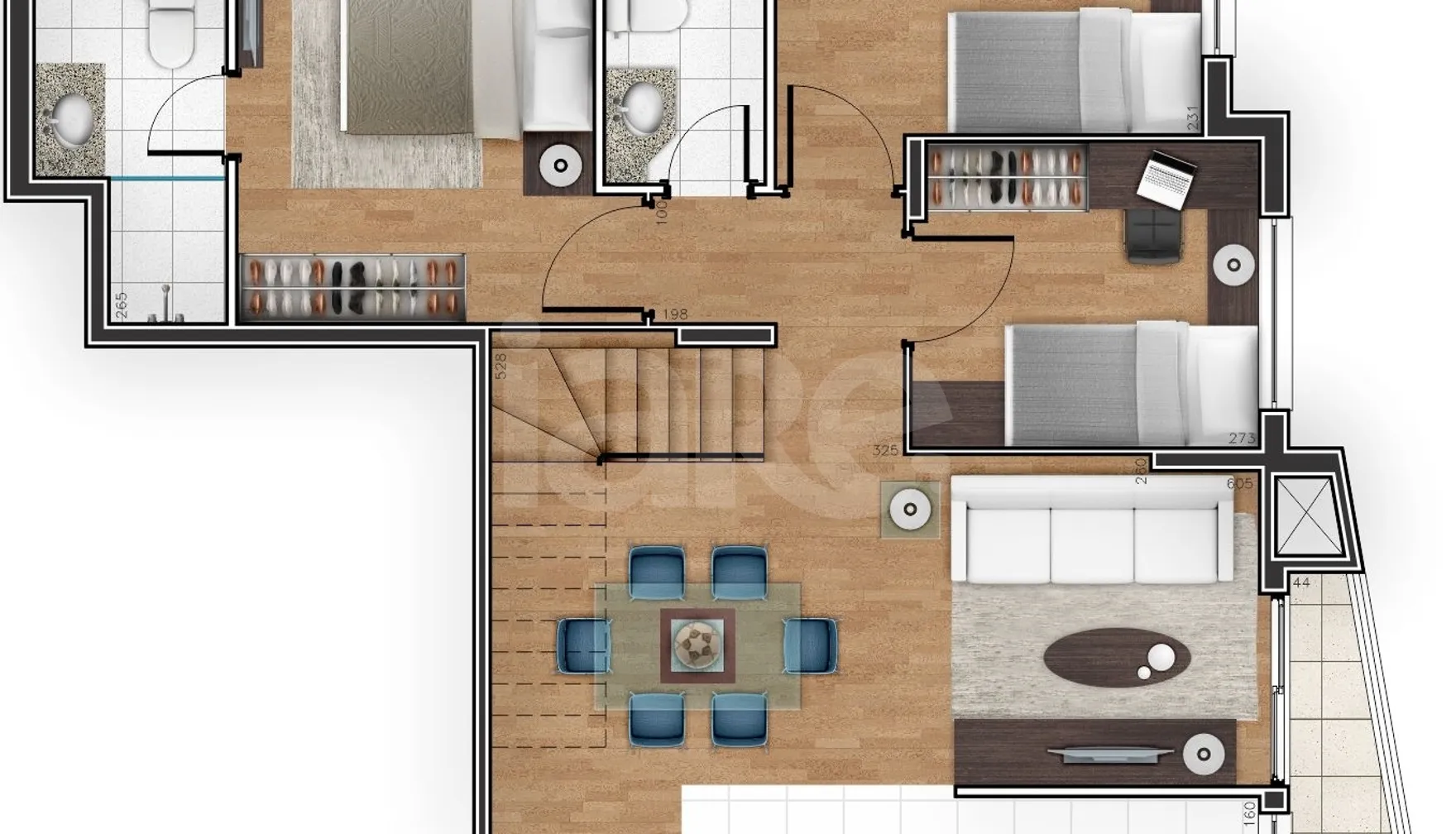 Planta — Cobertura Duplex 132,33 m²