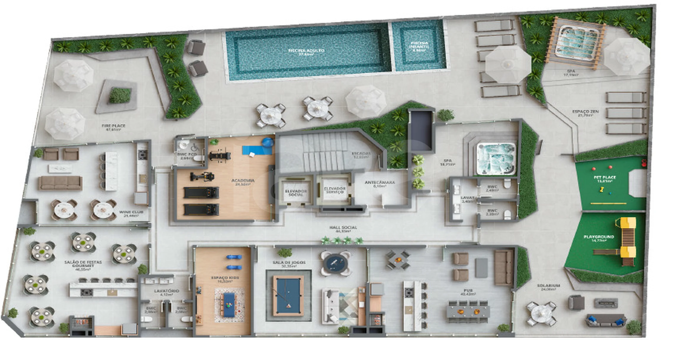 Planta — Pavimento lazer