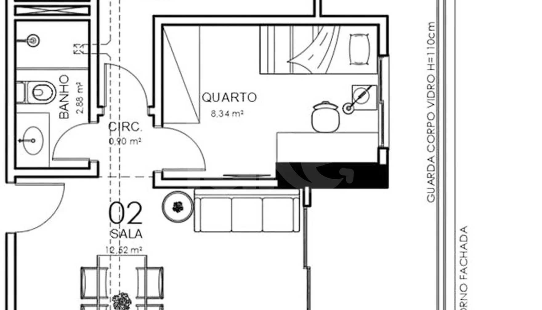 Planta — Apartamento 70,14 m²