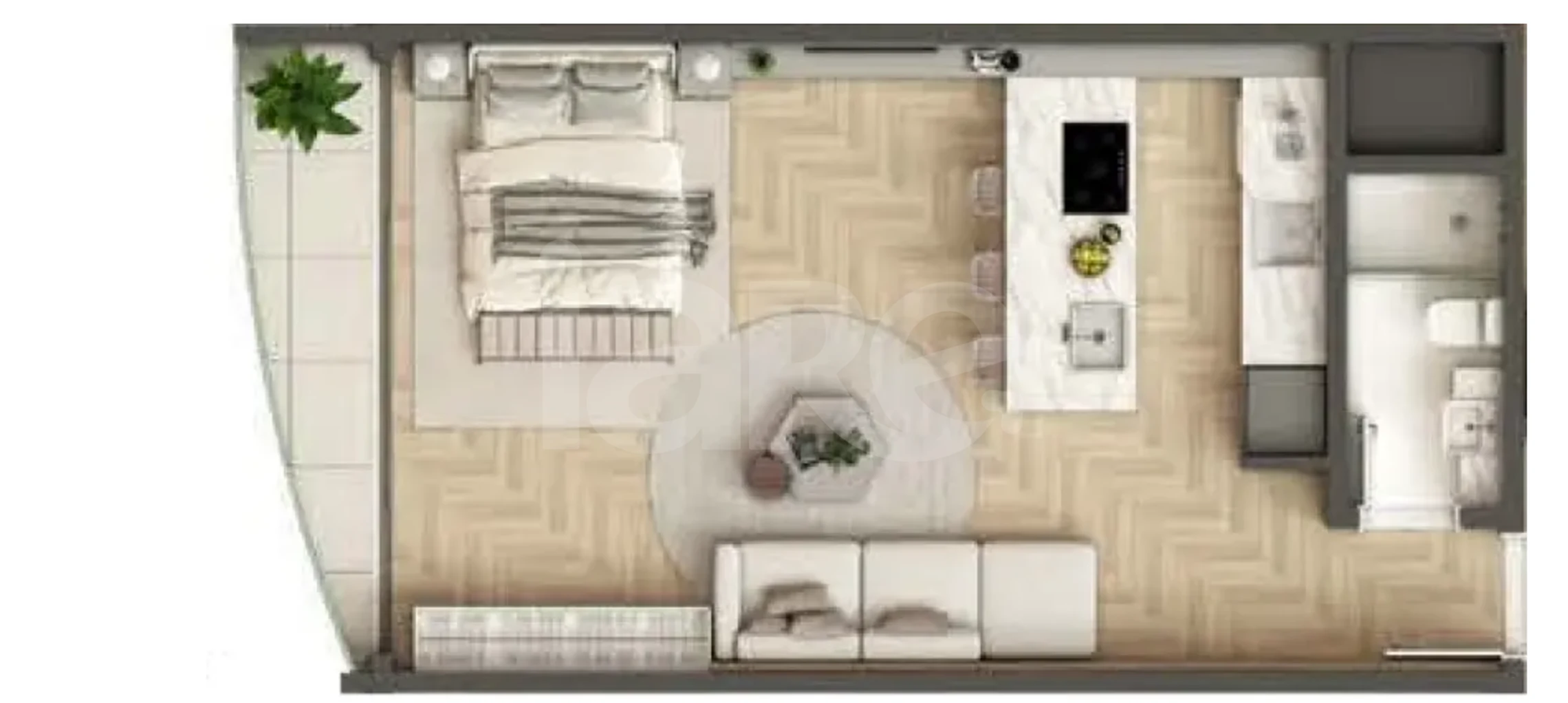 Planta — Studio 47 m²