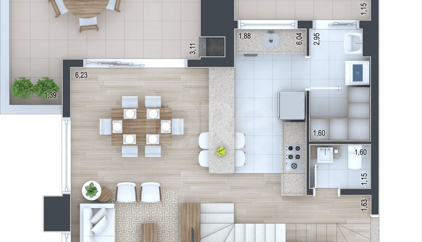 Planta — Apartamento 78,89 m²