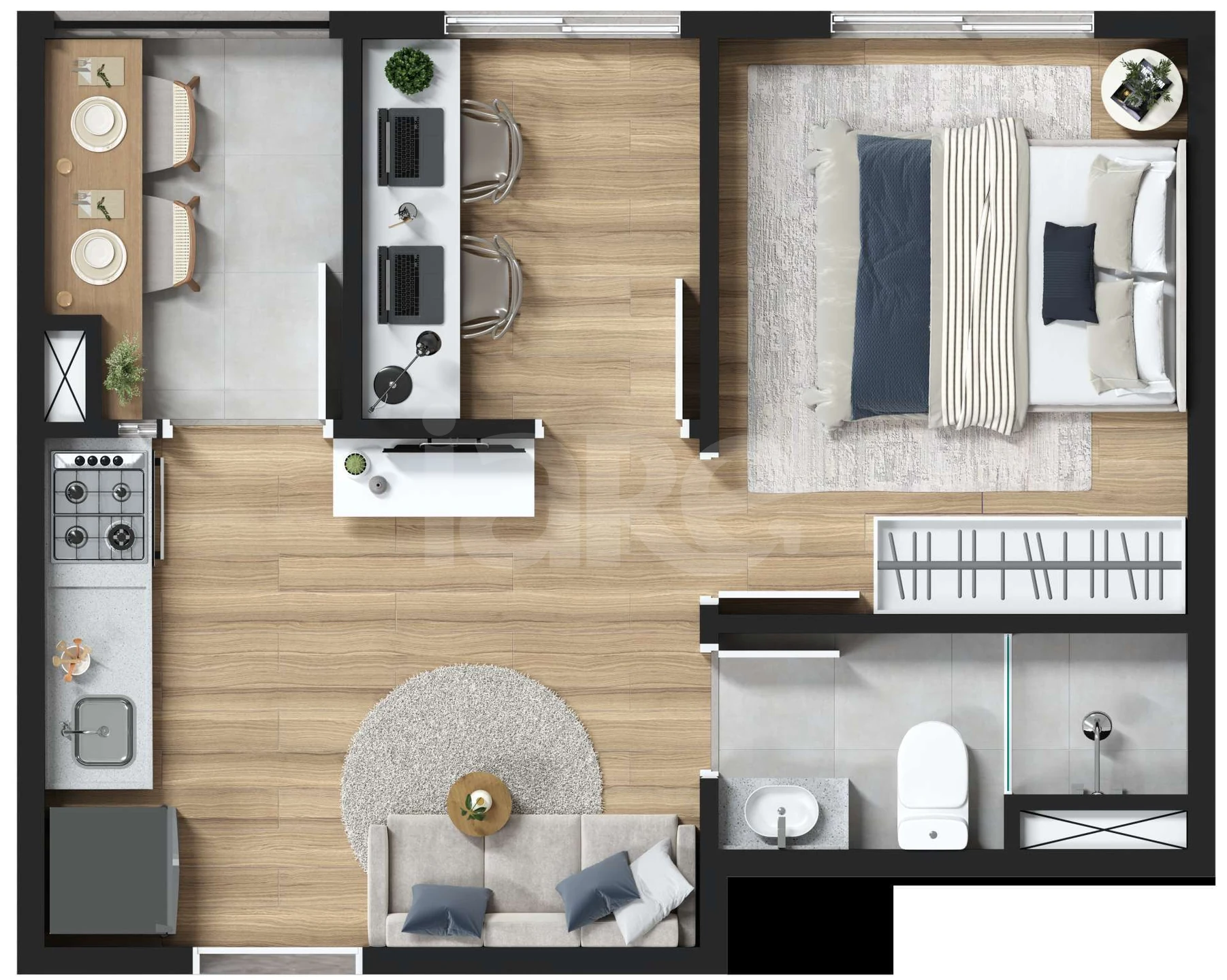 Planta — Apartamento 28,16 m²
