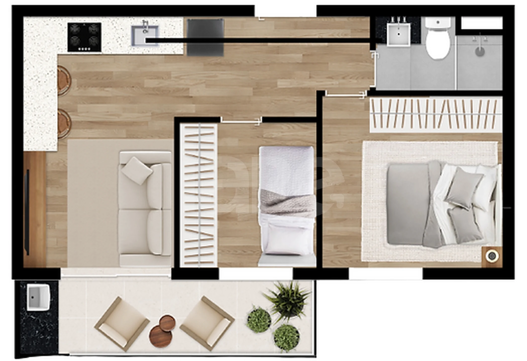 Planta — Apartamento 41,32 m²