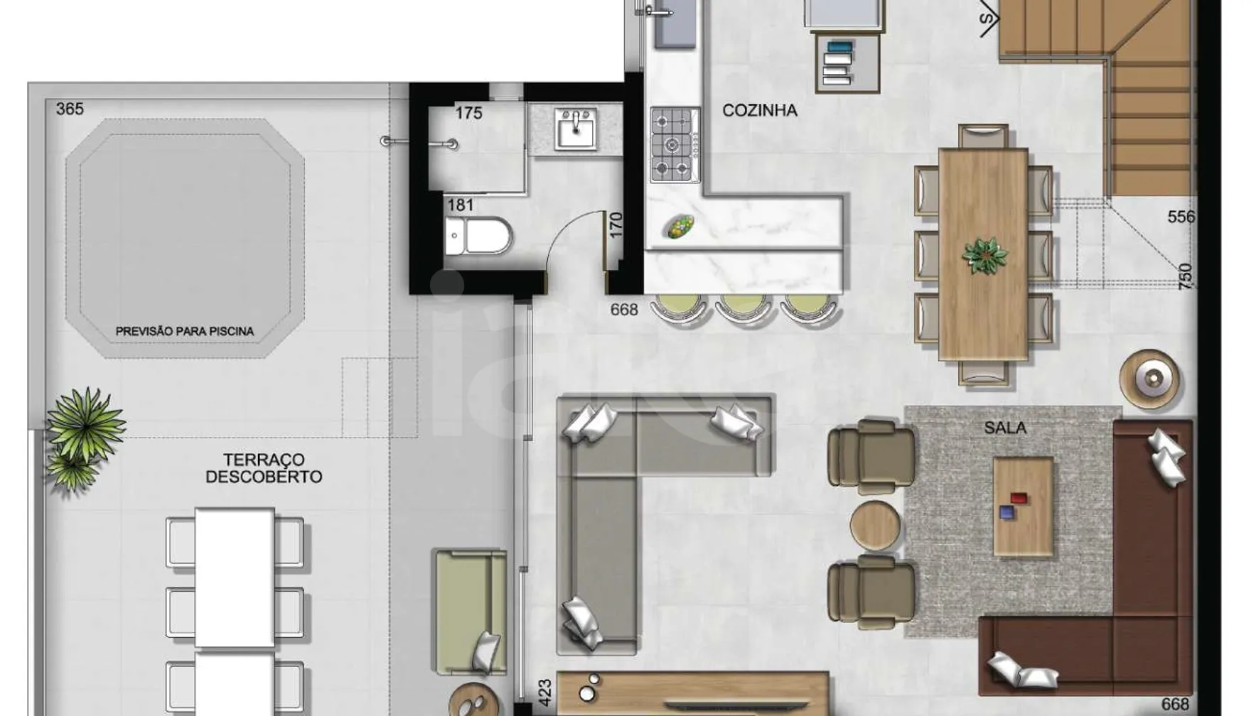 Planta — Cobertura Duplex 196,45 m²