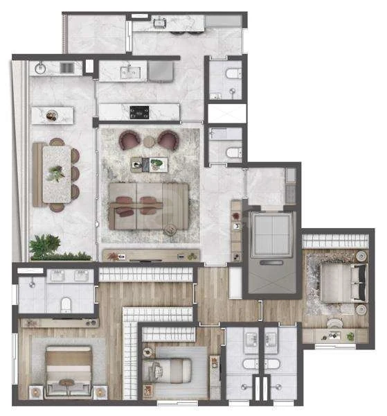 Planta — Apartamento 160,15 m²