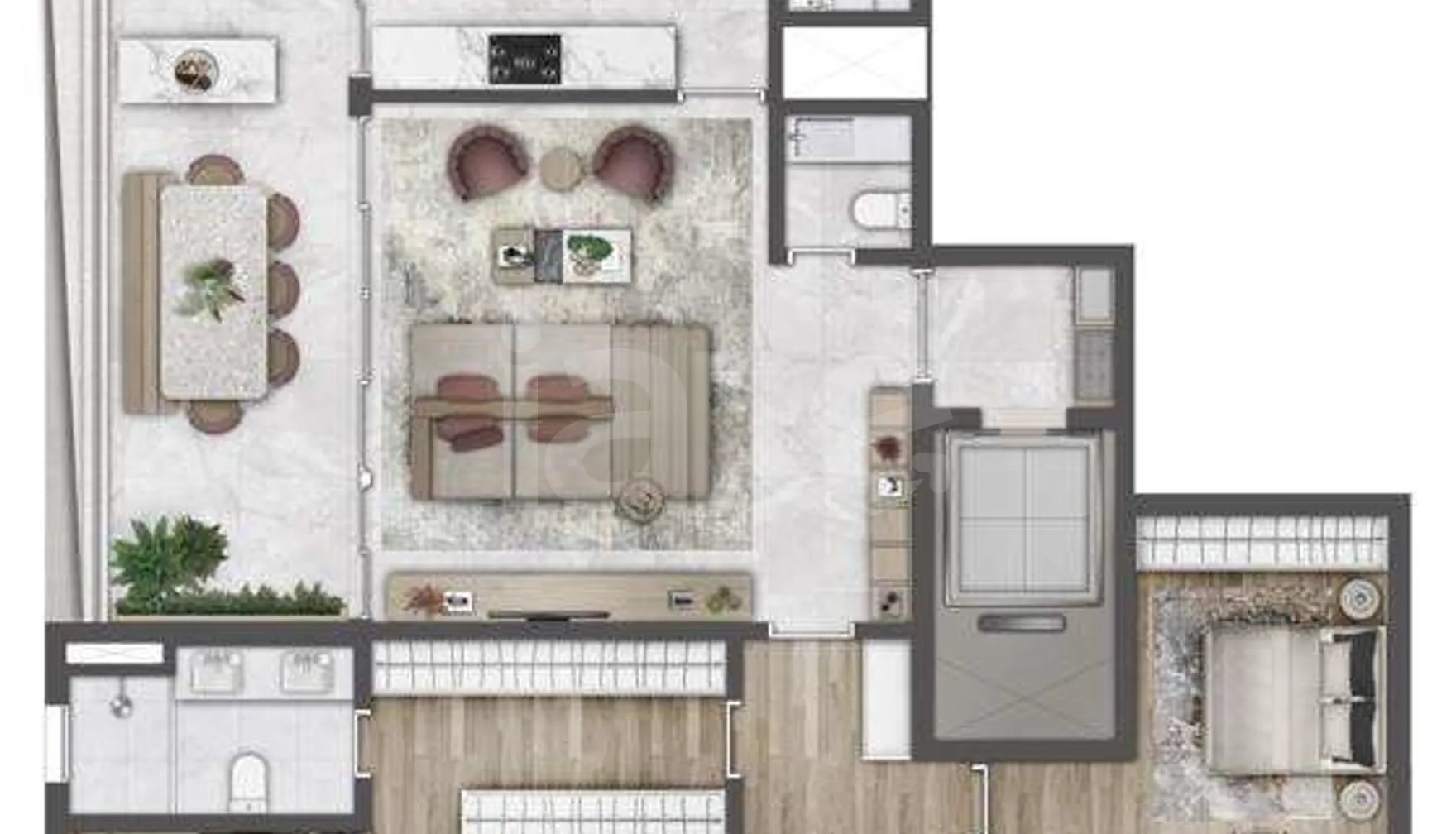 Planta — Apartamento 160,15 m²