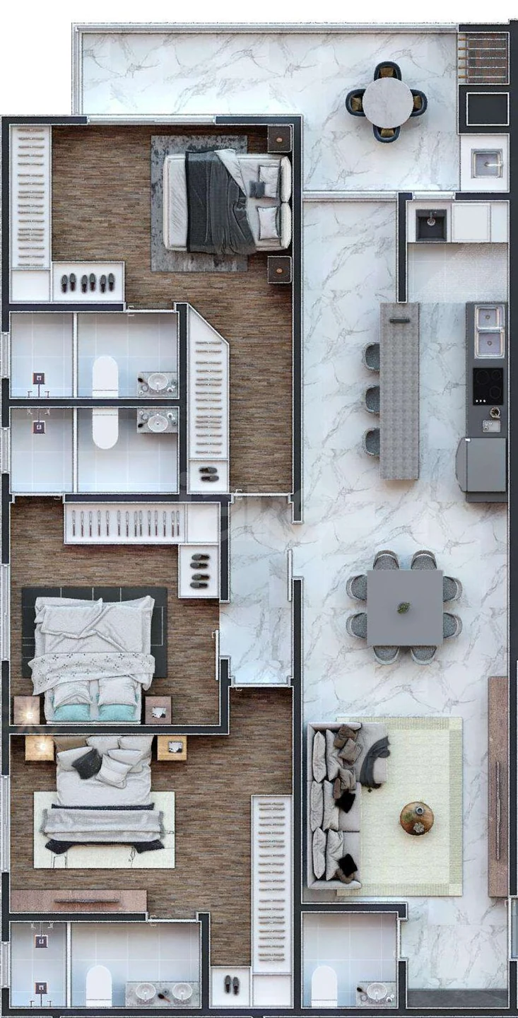 Planta — Apartamento 125,91 m²