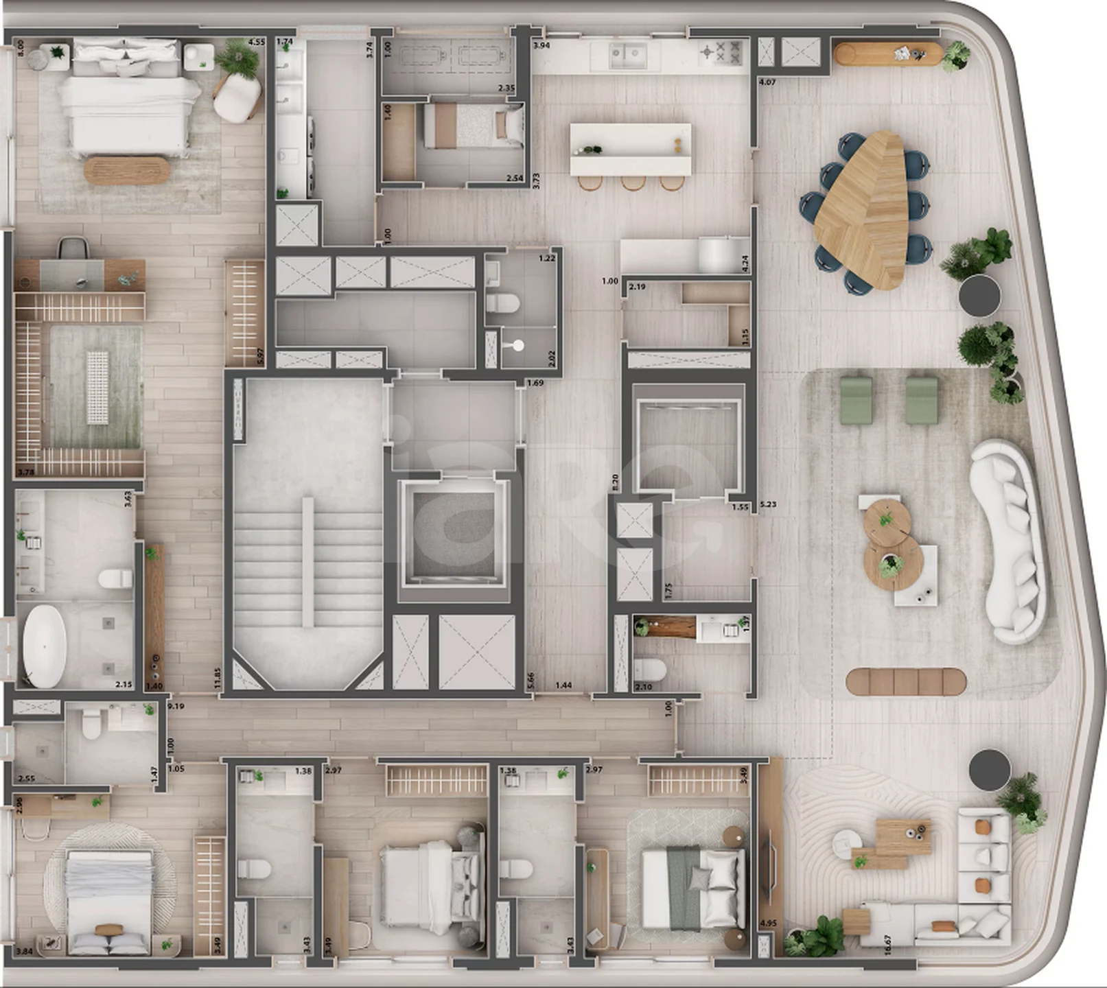 Planta — Apartamento 277,98 m²