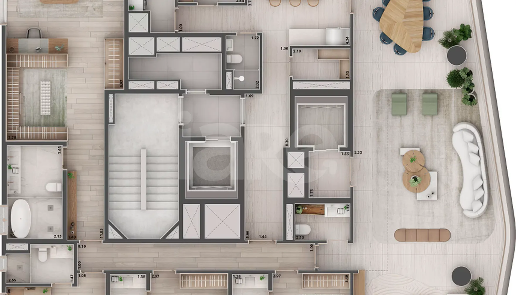Planta — Apartamento 277,98 m²