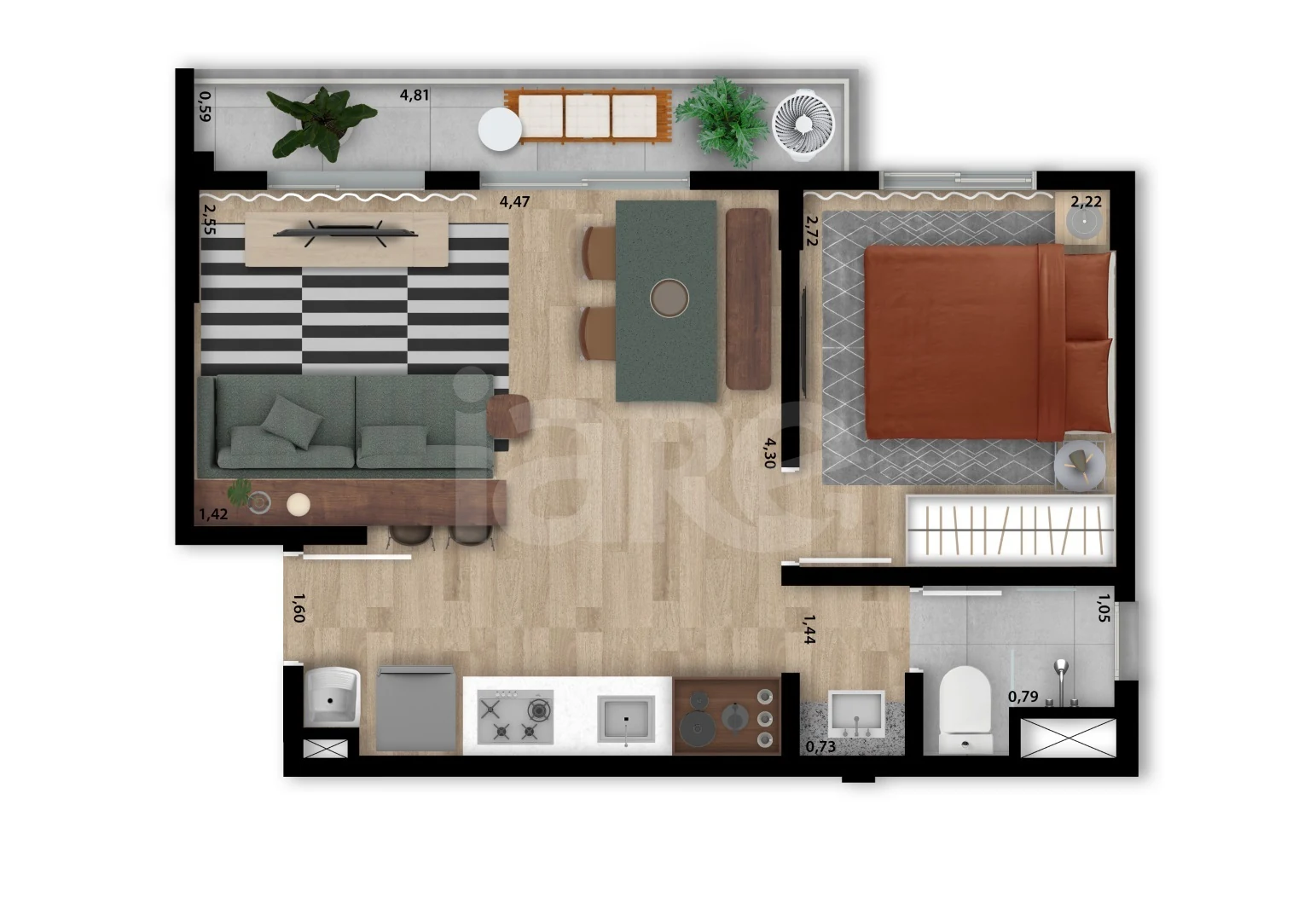 Planta — Garden 42,54 m²