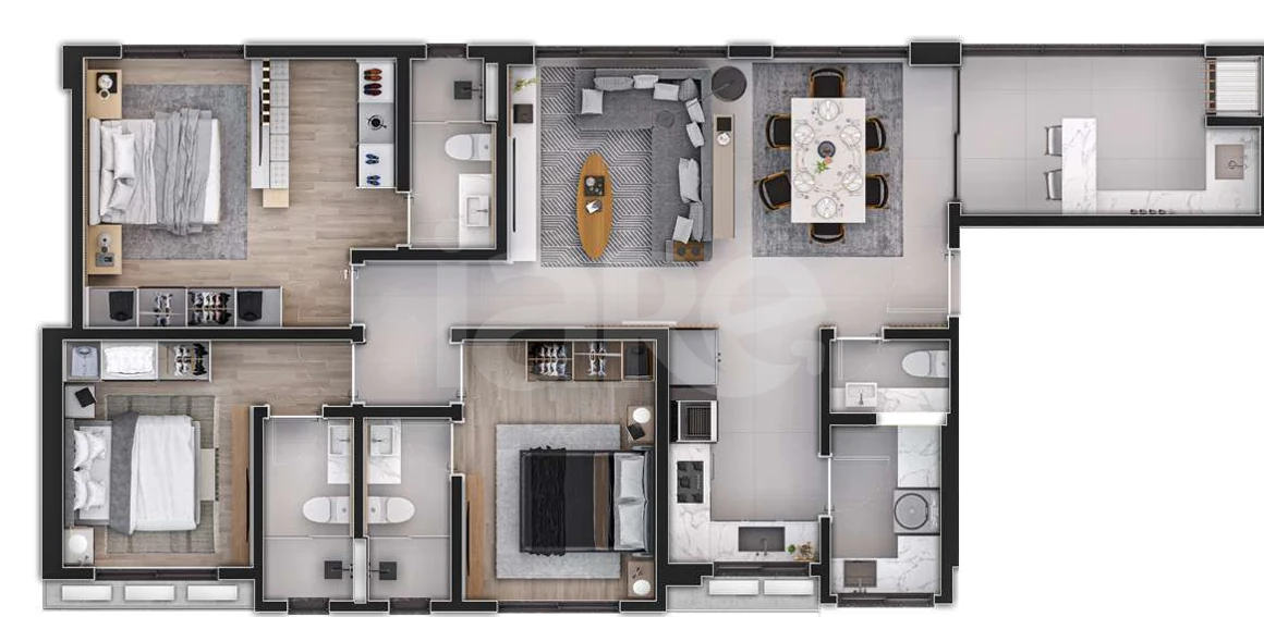 Planta — Apartamento 118,43 m²