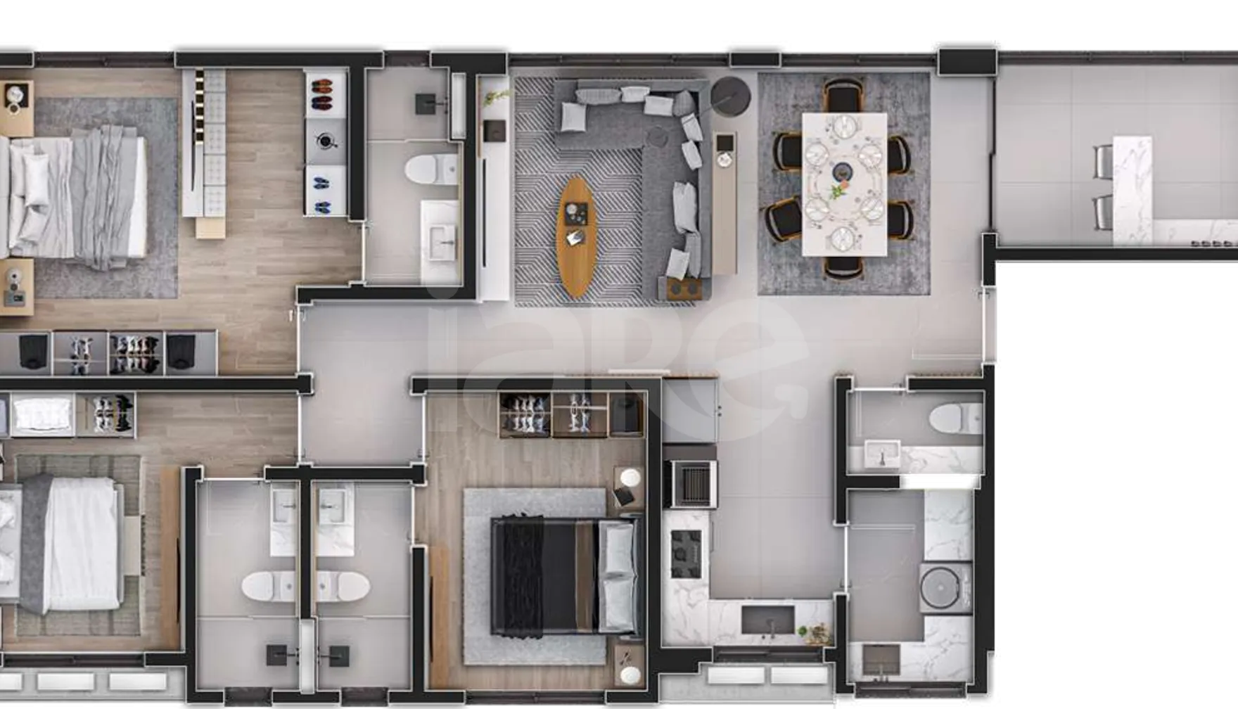 Planta — Apartamento 118,43 m²