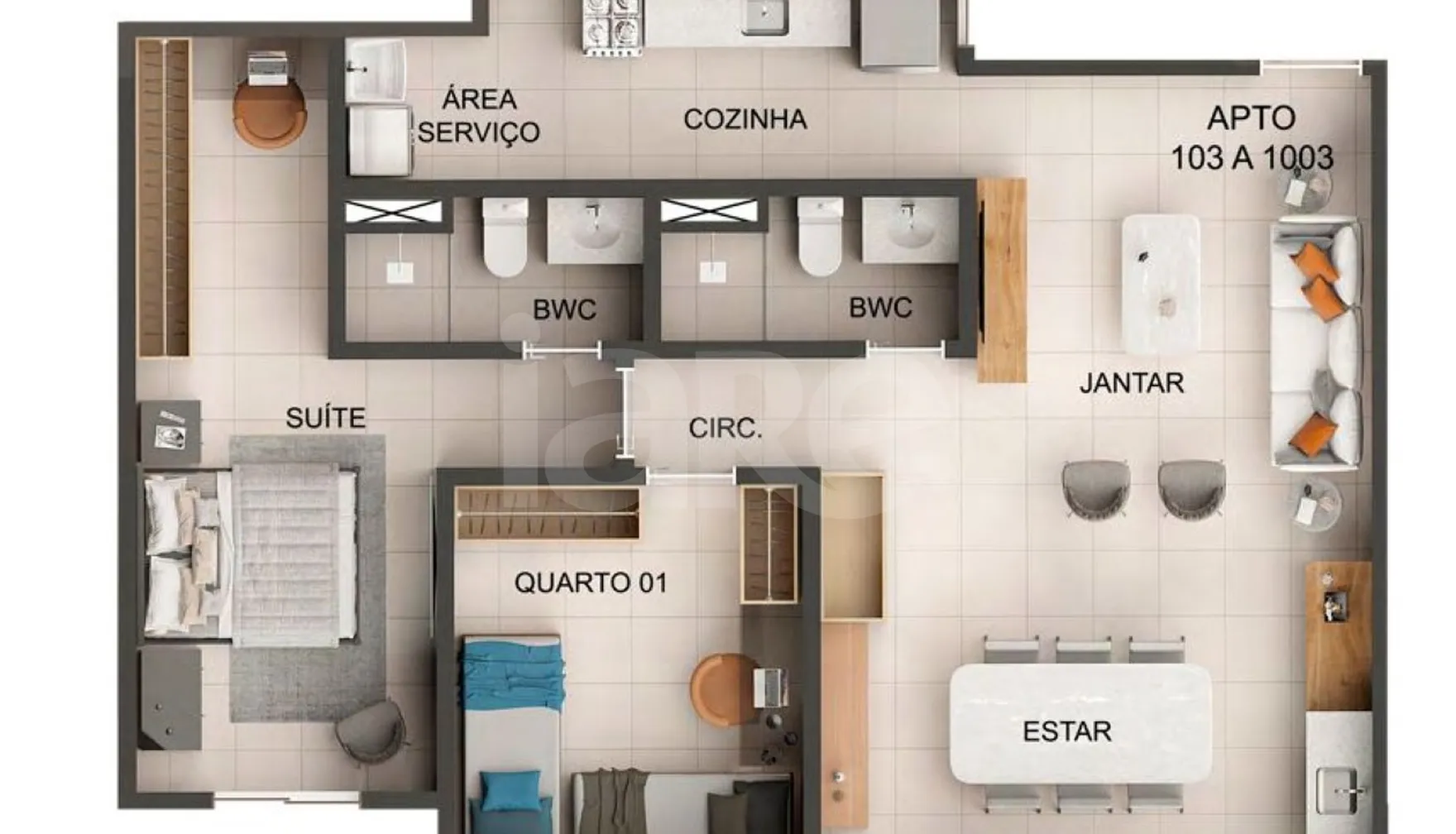 Planta — Garden 96,89 m²