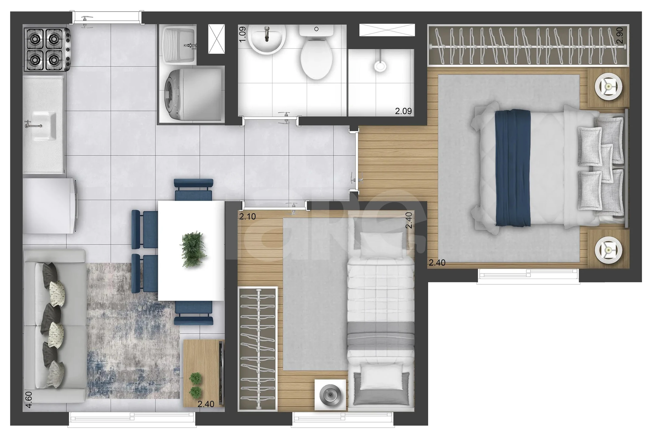 Planta — Apartamento 32,32 m²