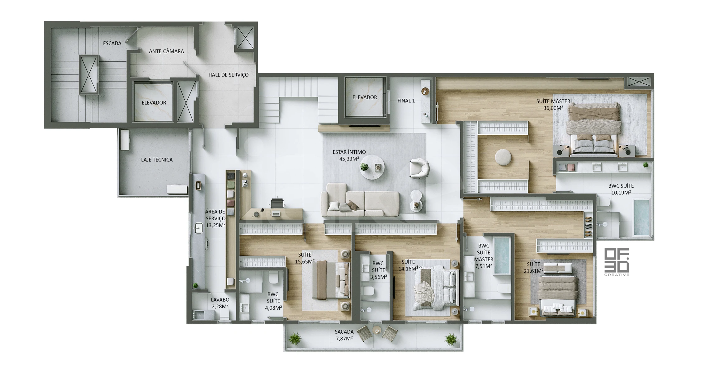 Planta — Cobertura Duplex 459,2 m²