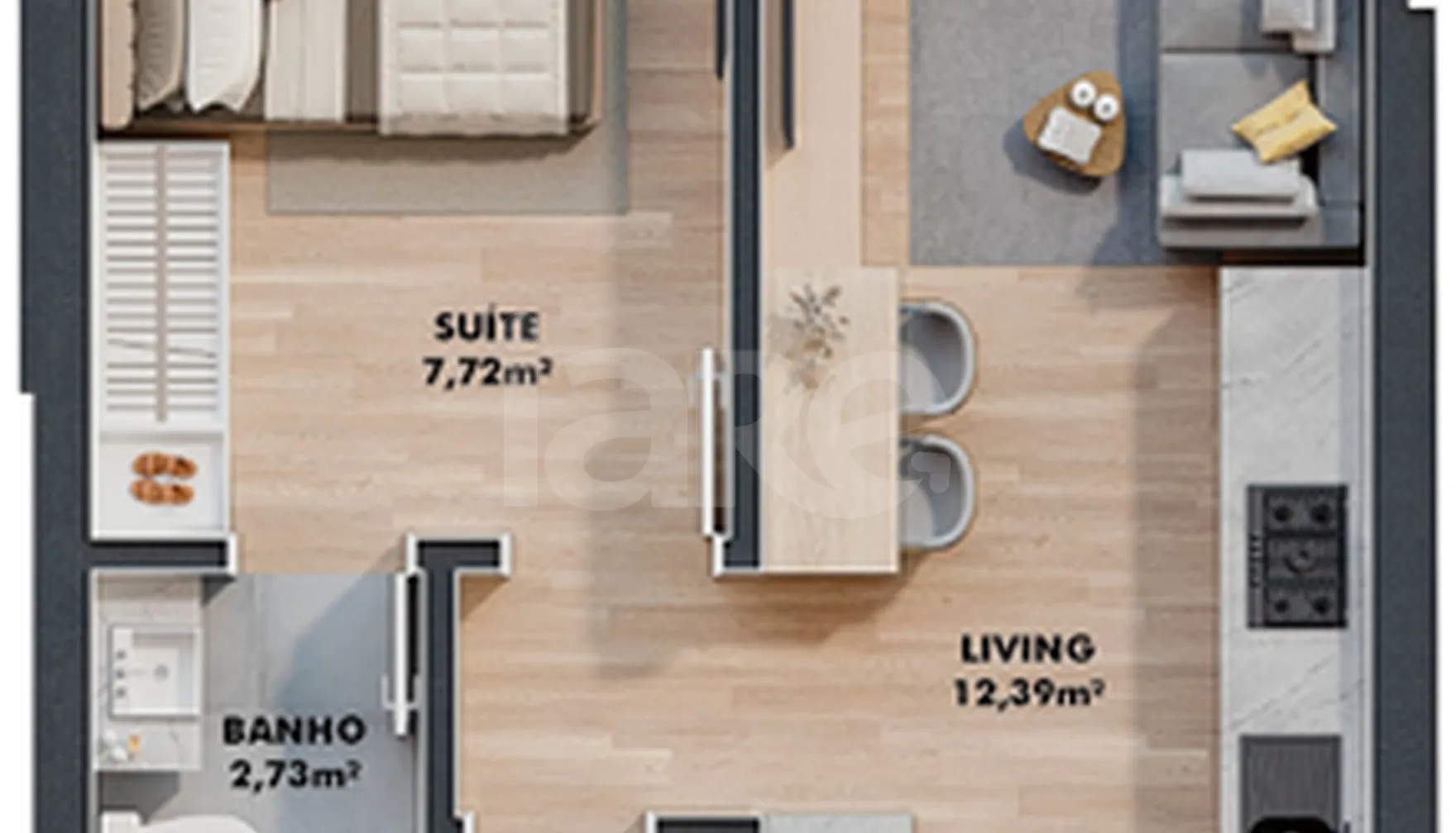 Planta — Apartamento 30,24 m²