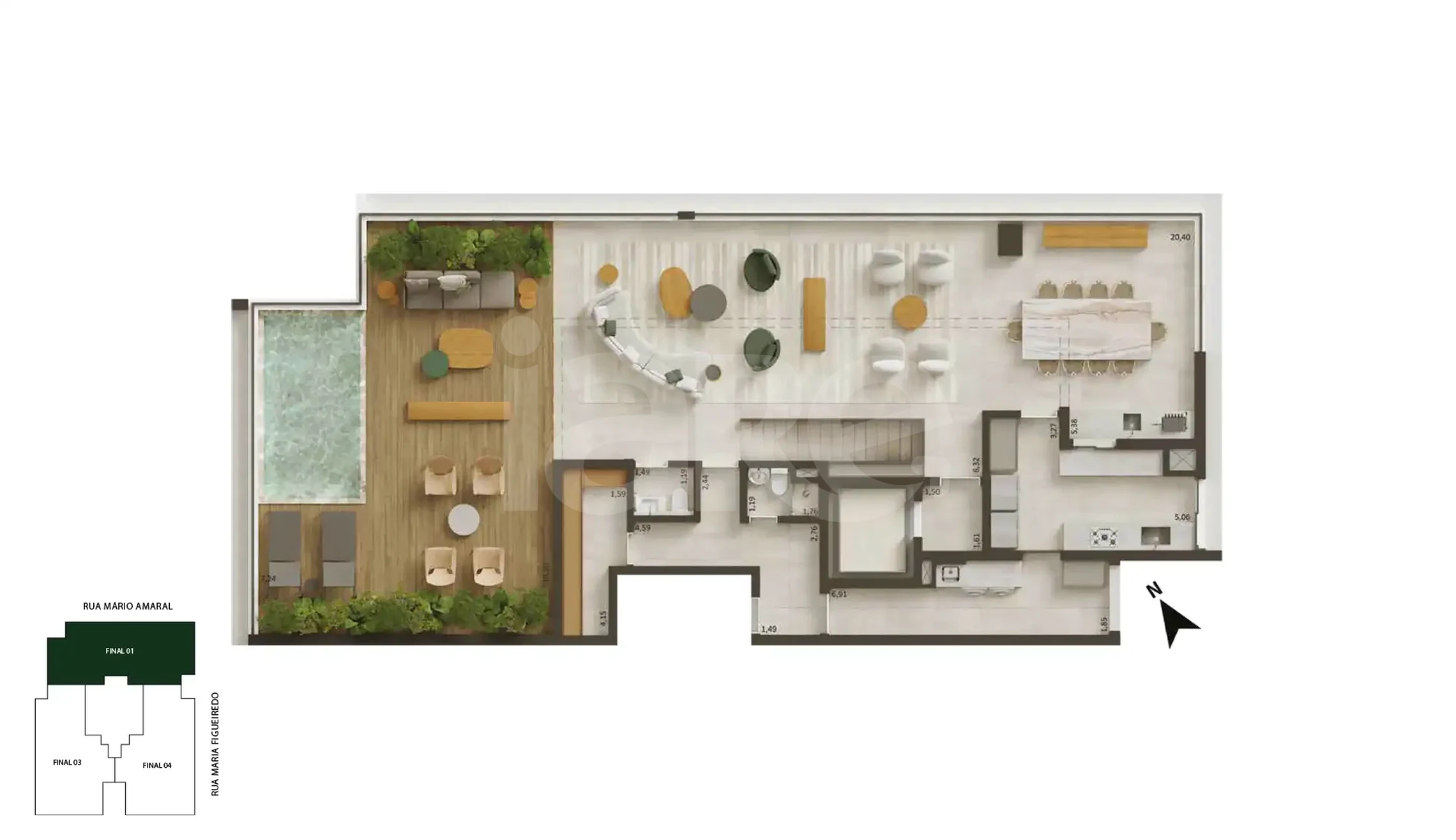 Planta — Cobertura Duplex 431,28 m²