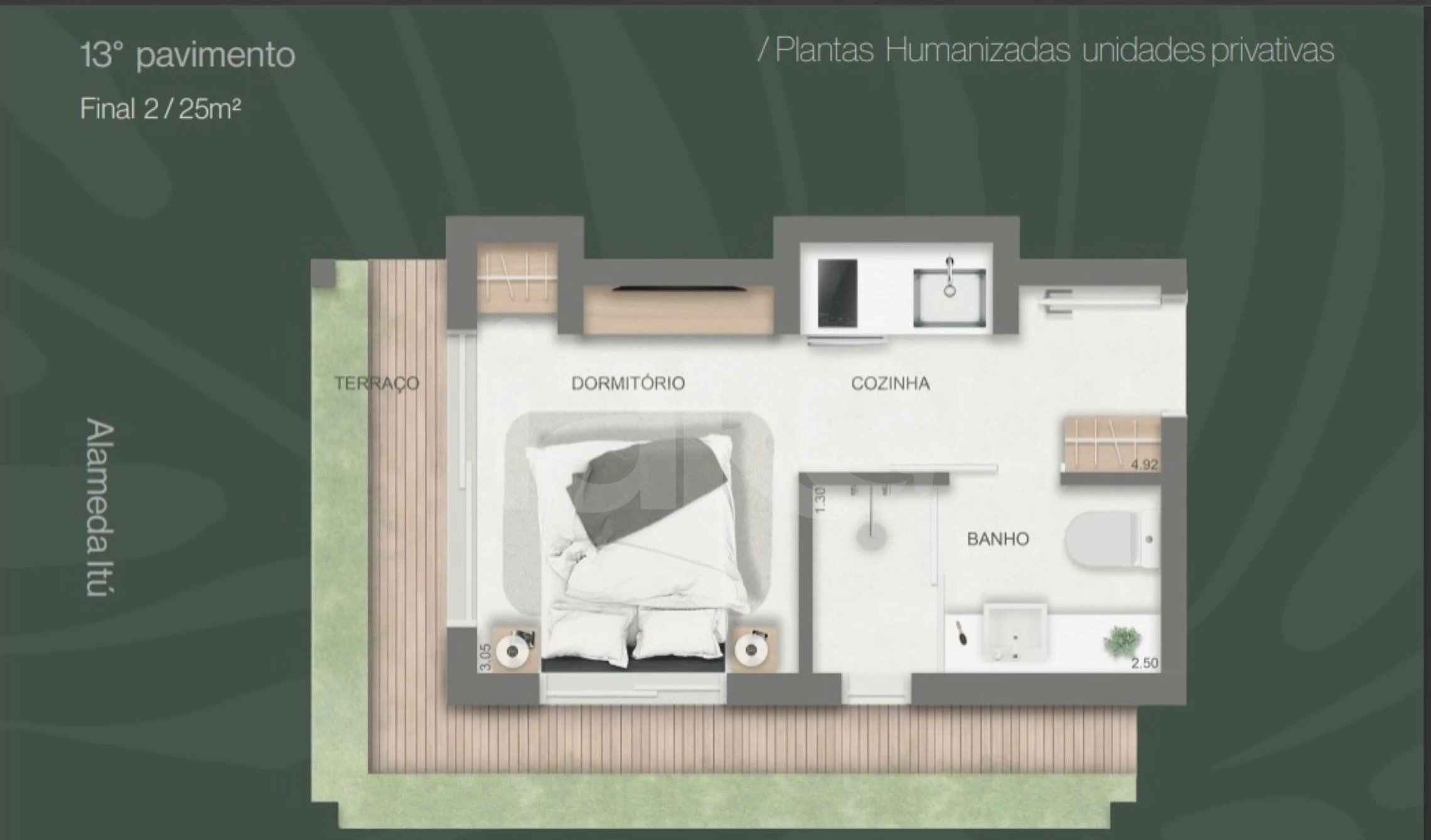 Planta — Studio 24,19 m²