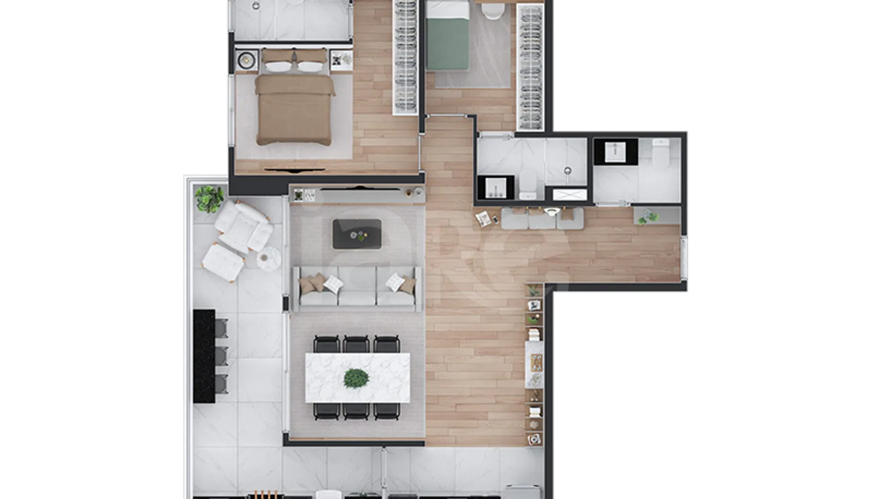 Planta — Apartamento 88,61 m²